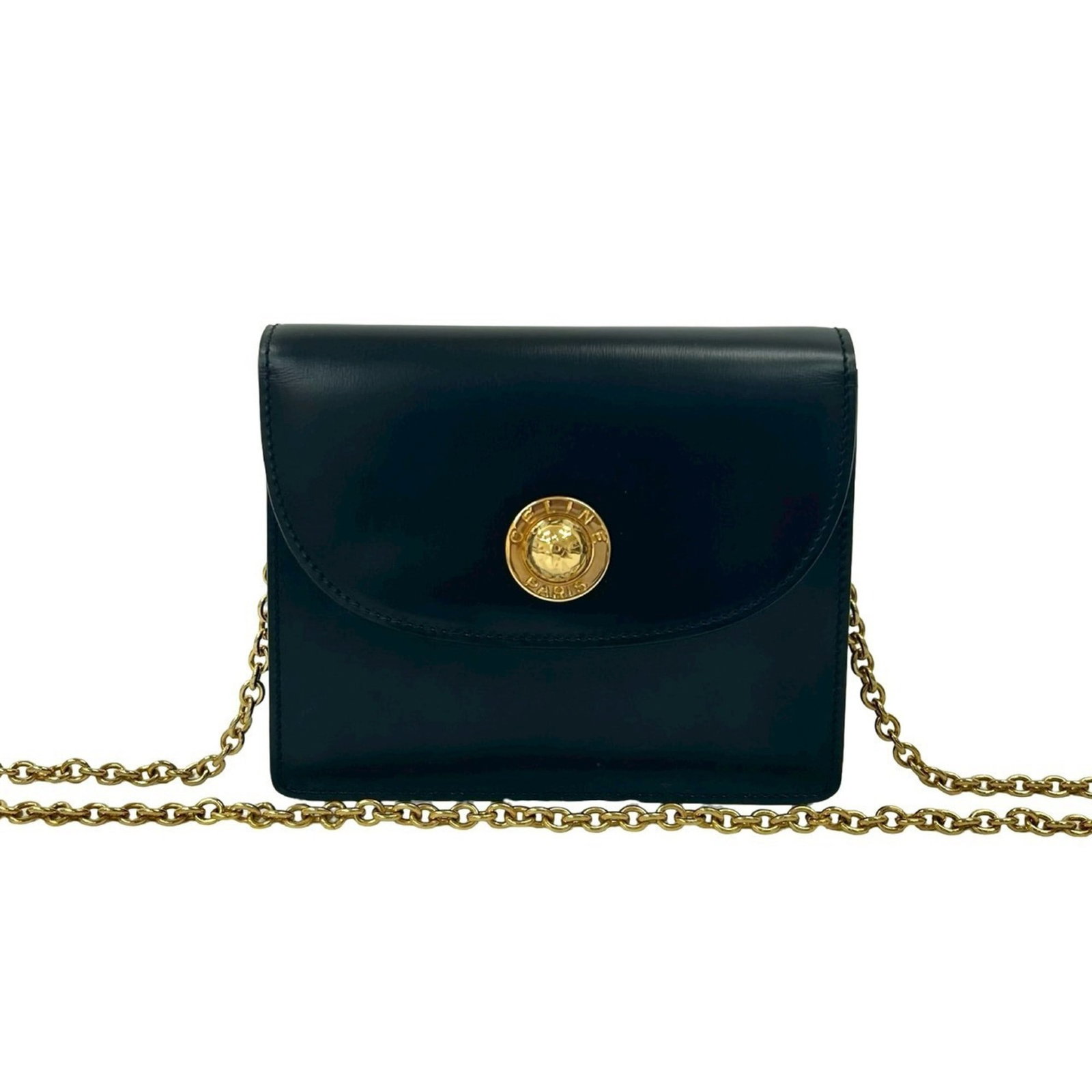 Celine Leather Shoulder Bag Pochette: Celine Leather Shoulder Bag Pochette Black Celine Leather Pochette with a sleek, sophisticated design, this shoulder bag measures 14cm x 17.5cm x 2.5cm, making it a stylish and compact accessory.