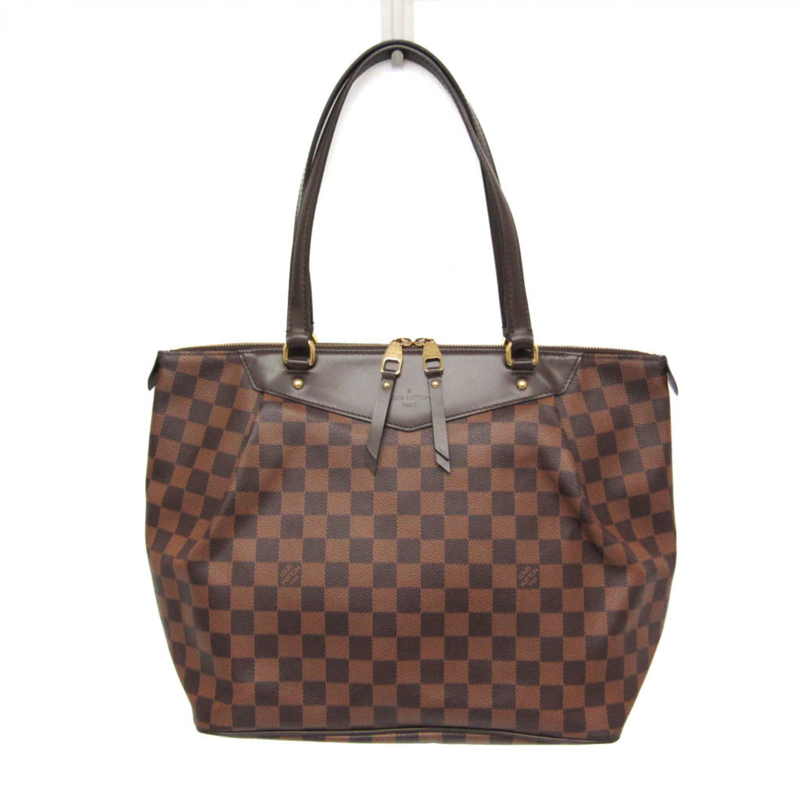 Damier Canvas Louis Vuitton Tote: Damier Canvas Louis Vuitton Tote Damier Canvas Louis Vuitton Tote features a classic design with a top width of 37.5cm and a sturdy Damier Canvas material. The tote bag boasts a zipper closure, open