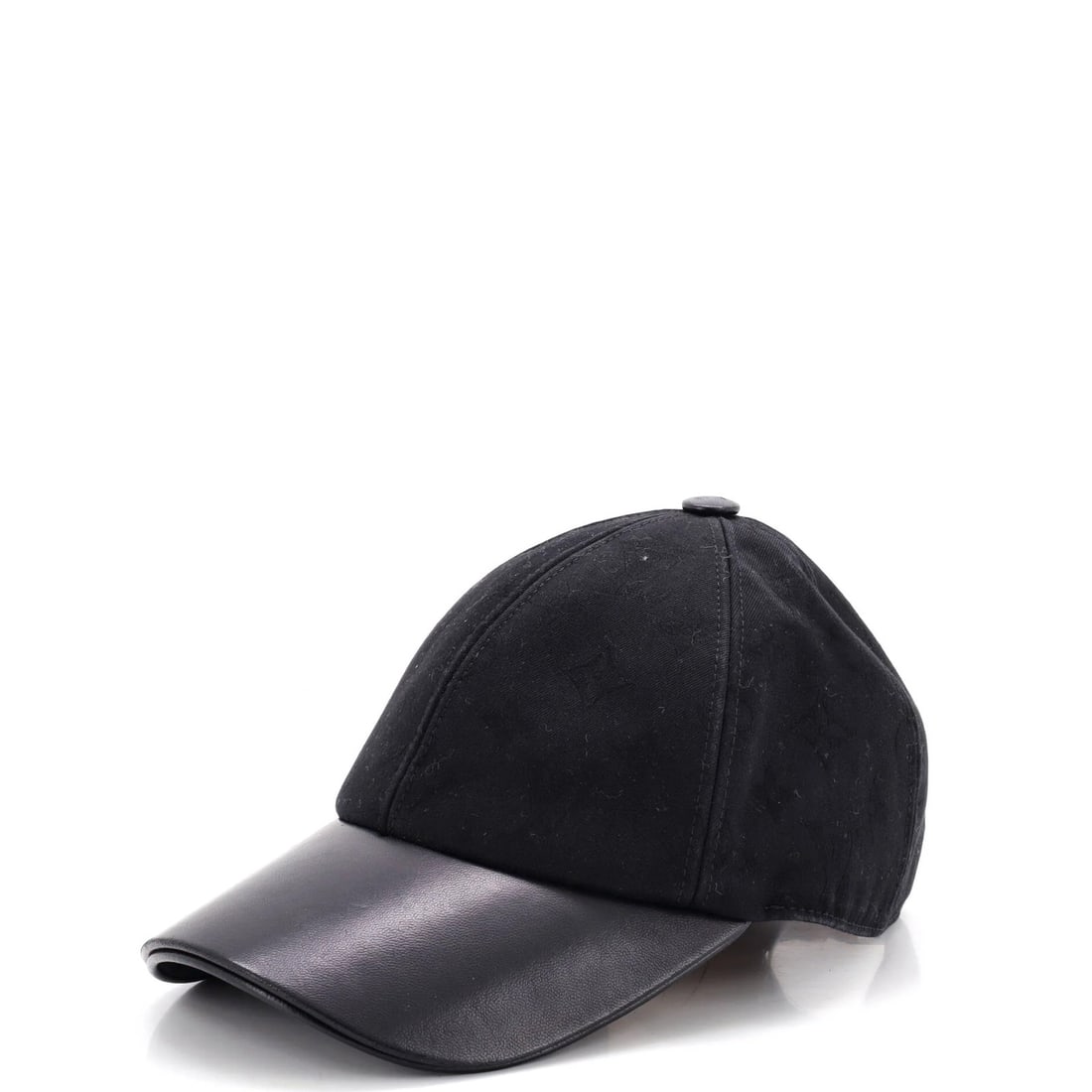 Canvas and Monogram Leather Baseball Cap LV Louis Vuitton: Canvas and Monogram Leather Baseball Cap LV Louis Vuitton Canvas and Monogram Leather Baseball Cap LV Louis Vuitton is a classic baseball cap featuring a black canvas exterior with monogrammed