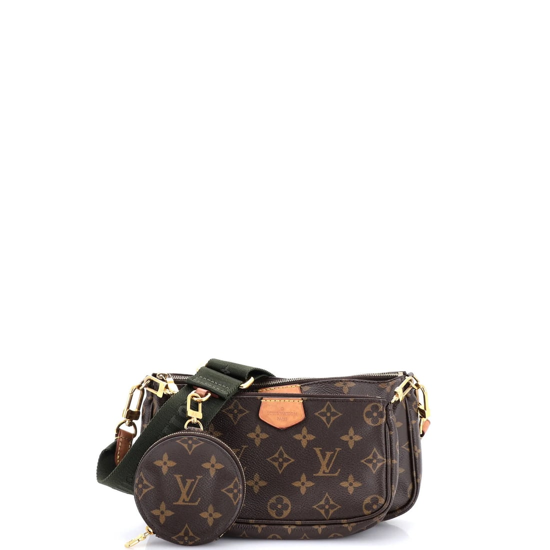 Louis Vuitton Monogram Canvas Pochette Multi Accessoires: Louis Vuitton Monogram Canvas Pochette Multi Accessoires The Louis Vuitton Monogram Canvas Pochette Multi Accessoires is a versatile, cross-body bag with a rich brown exterior and gold hardware.