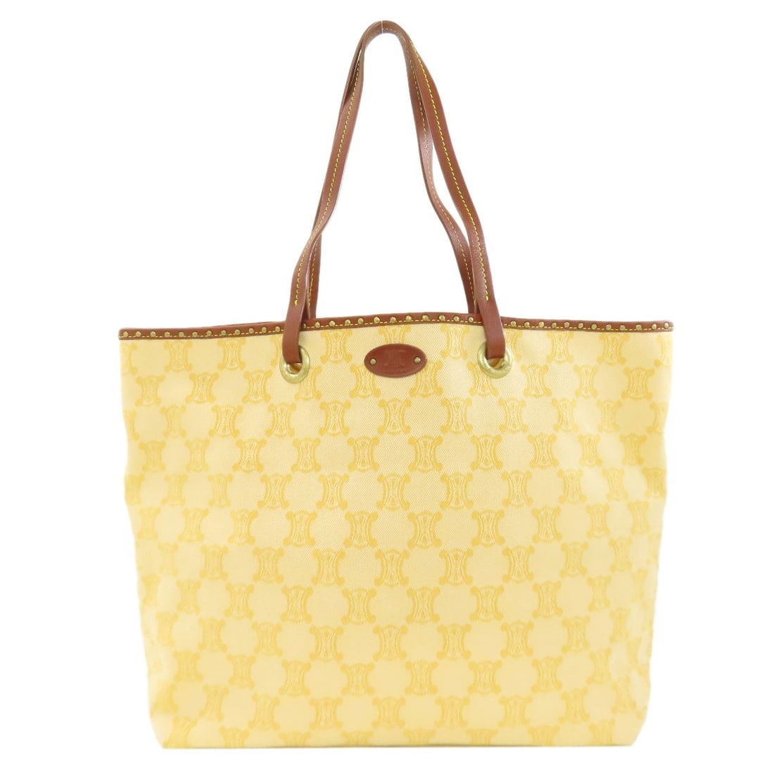 Celine Macadam Canvas Tote Bag: Celine Macadam Canvas Tote Bag Yellow Celine Macadam Canvas Tote Bag. Made from high-quality canvas, this vibrant yellow tote bag features a classic Celine design. A stylish and functional accessory