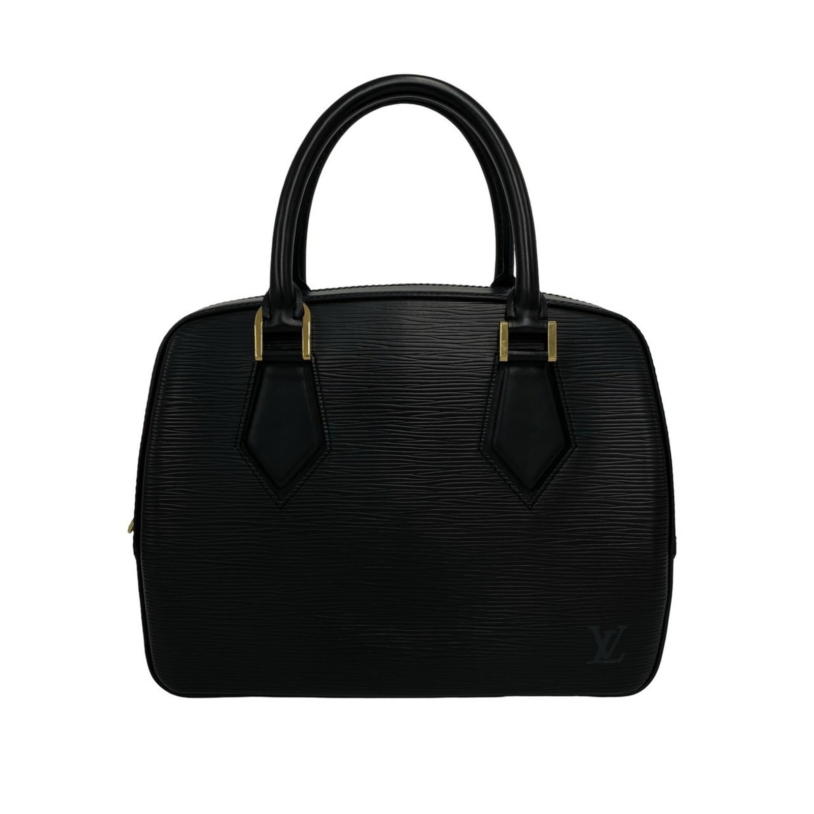 Louis Vuitton Handbag Leather Boston: Louis Vuitton Handbag Leather Boston Black Leather Louis Vuitton Boston Handbag, 21cm x 27cm x 11cm. This classic Boston bag is crafted from high-quality leather, featuring a timeless design that
