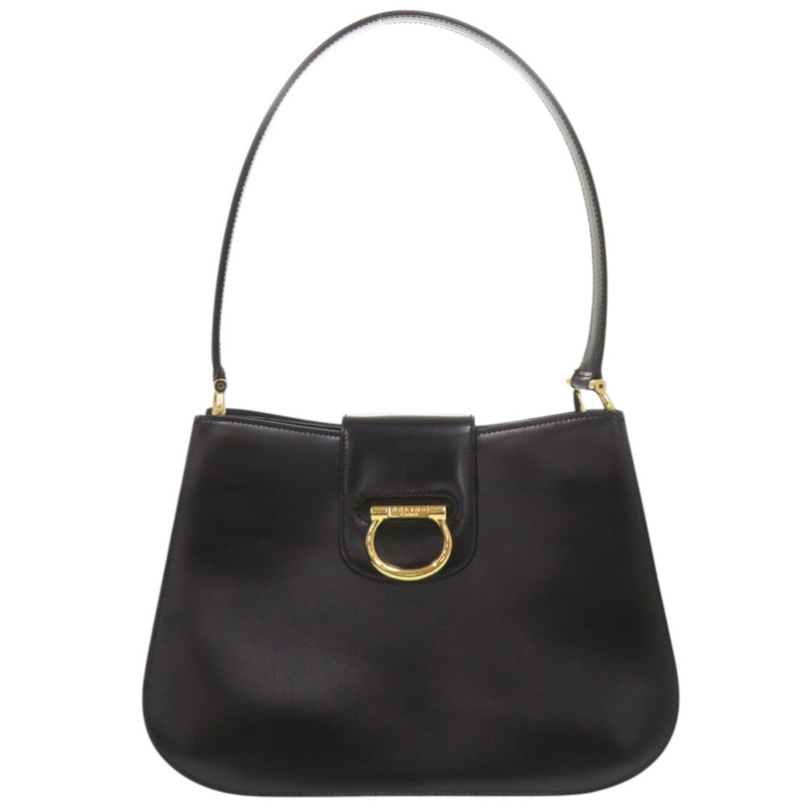 Shoulder Bag Leather Celine: Shoulder Bag Leather Celine Black leather shoulder bag with gold hardware, featuring a zipper pocket and adjustable strap length of 53cm. Made from high-quality leather, this bag measures 21cm x