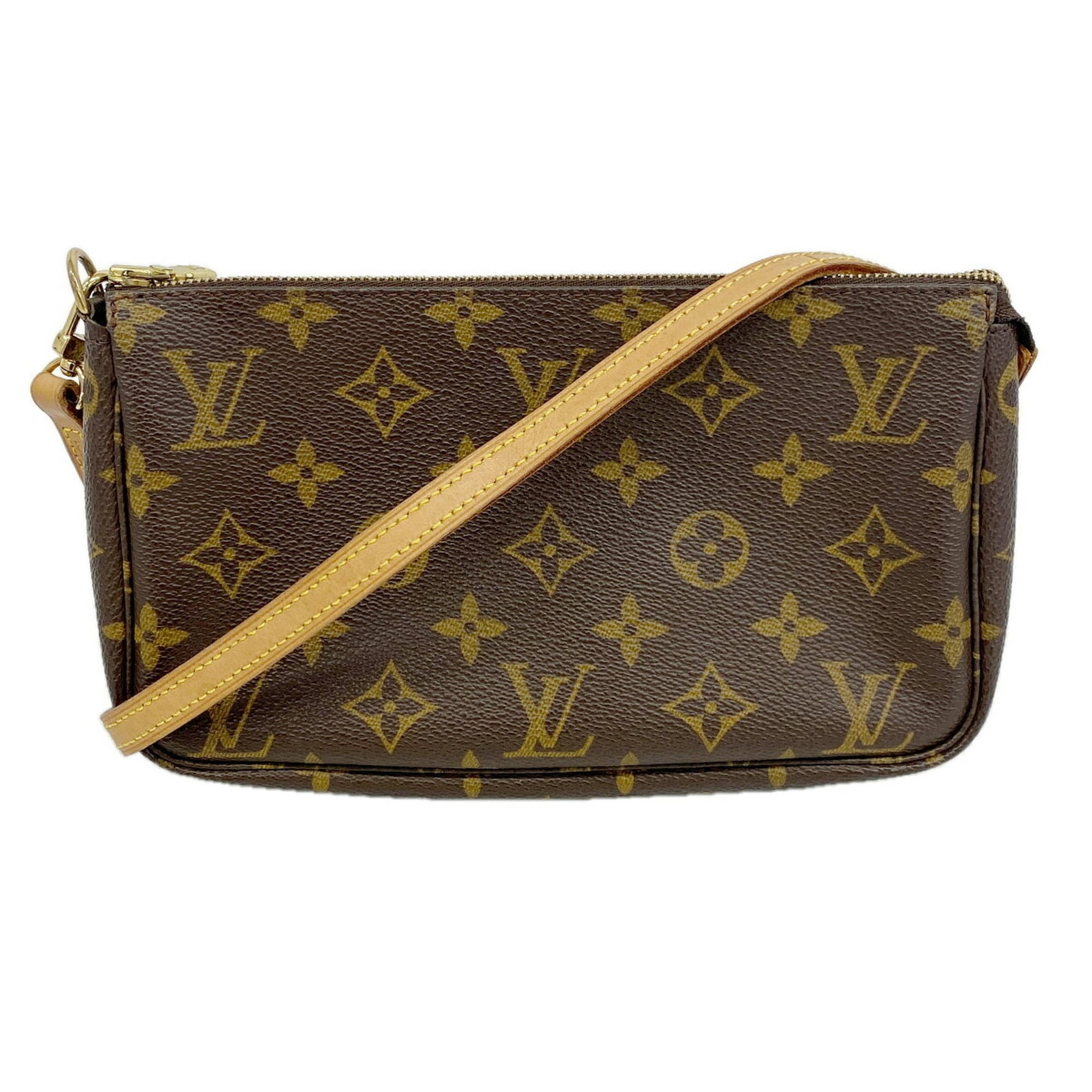 Louis Vuitton Pouch: Louis Vuitton Pouch Brown Louis Vuitton Pouch with Classic Design. This 13cm x 21cm x 3.5cm pouch features a timeless design and premium materials, making it a stylish accessory for everyday use. Its