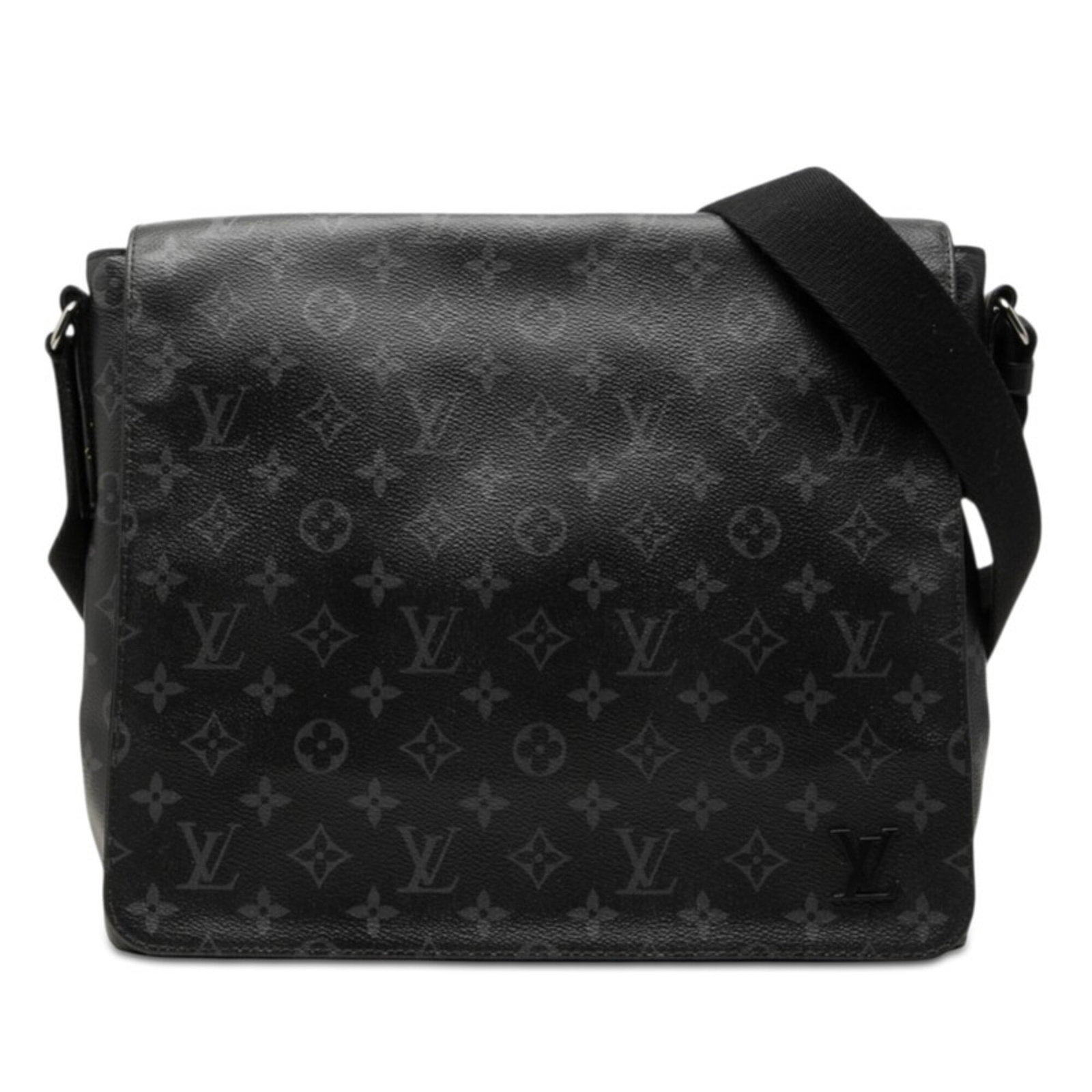 PVC Leather Louis Vuitton Shoulder Bag: PVC Leather Louis Vuitton Shoulder Bag PVC Leather Louis Vuitton Shoulder Bag is made from PVC and leather, with a signature and a black color. It measures 28cm x 31.5cm x 7cm, making it a compact