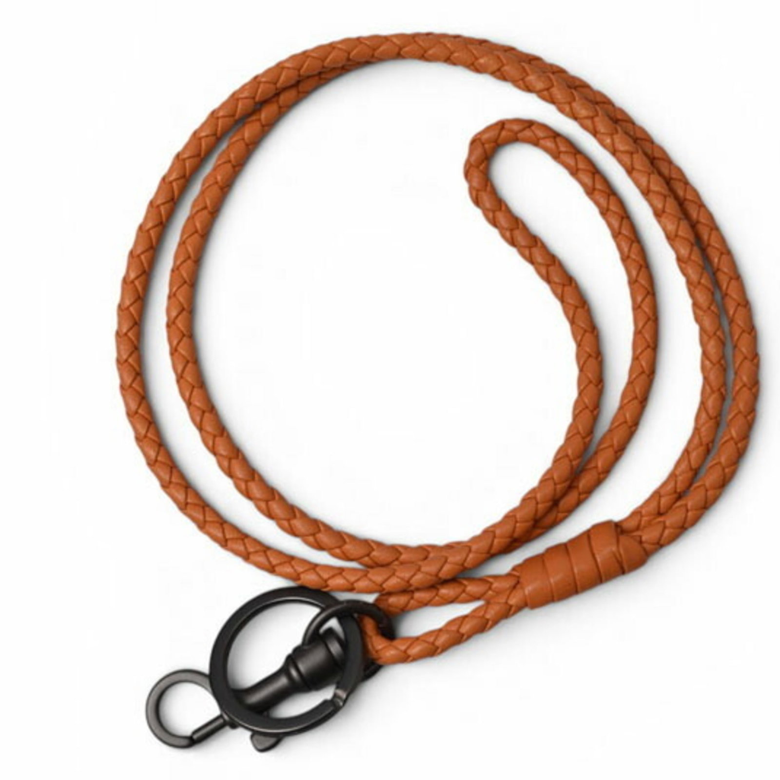 Bottega Veneta Neck Strap Intrecciato Dark Orange.: Bottega Veneta Neck Strap Intrecciato Dark Orange. Bottega Veneta's Intrecciato Dark Orange neck strap is a stylish accessory, crafted from the iconic woven technique of the Italian luxury brand.