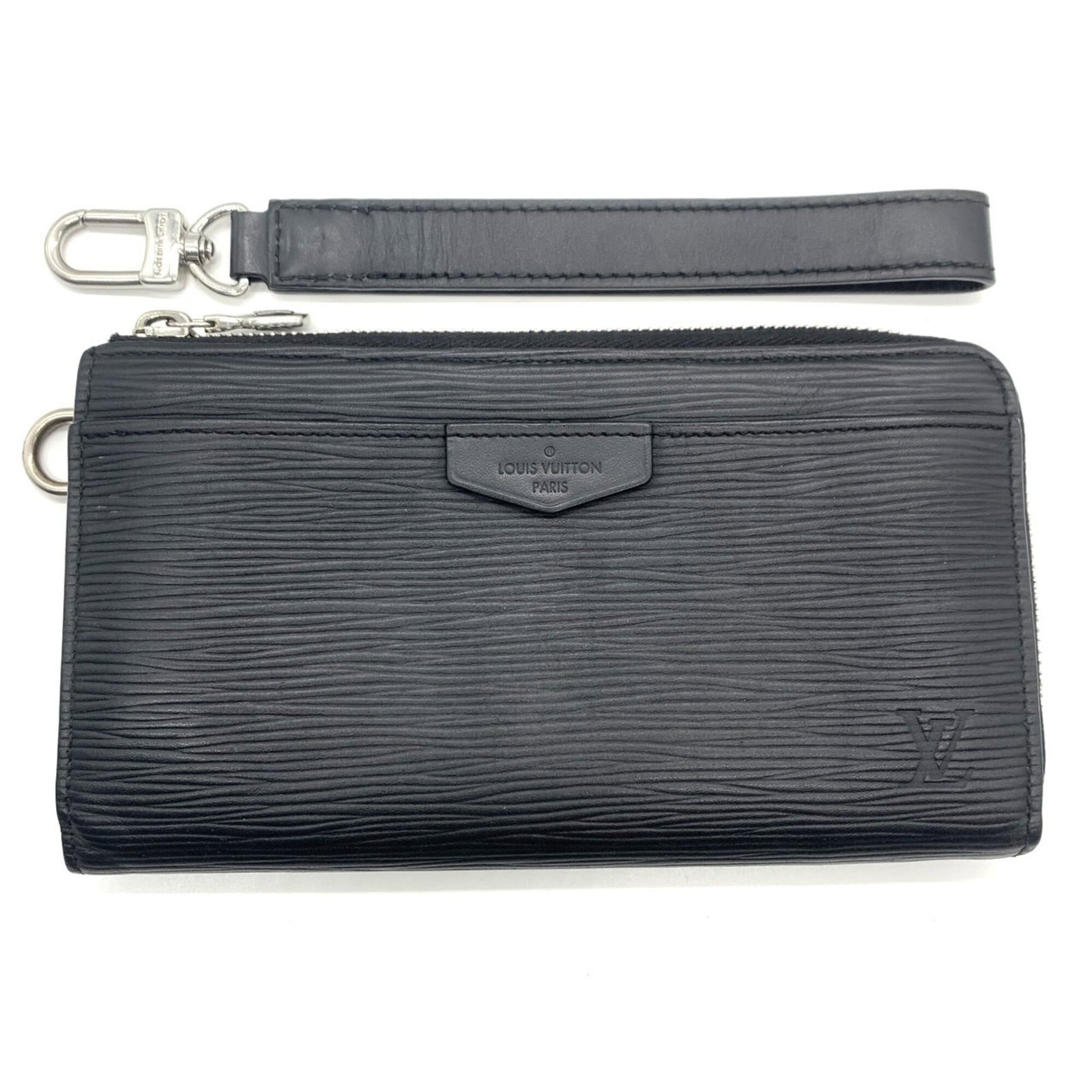 Louis Vuitton Long Wallet (Bi-Fold) Epi Leather: Louis Vuitton Long Wallet (Bi-Fold) Epi Leather Black Epi leather bi-fold long wallet from Louis Vuitton, measuring 11cm x 19.5cm x 2cm. This classic design features the iconic Epi leather material,