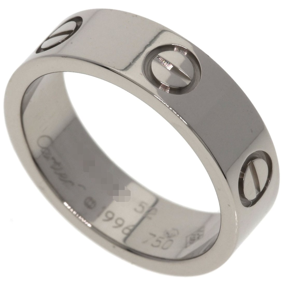 Cartier Love Ring #52 Ring K18 White Gold: Cartier Love Ring #52 Ring K18 White Gold Cartier Love Ring #52 features a sleek design with K18 White Gold material, showcasing a silver metal exterior. This ring is available in size 6.25(US) and