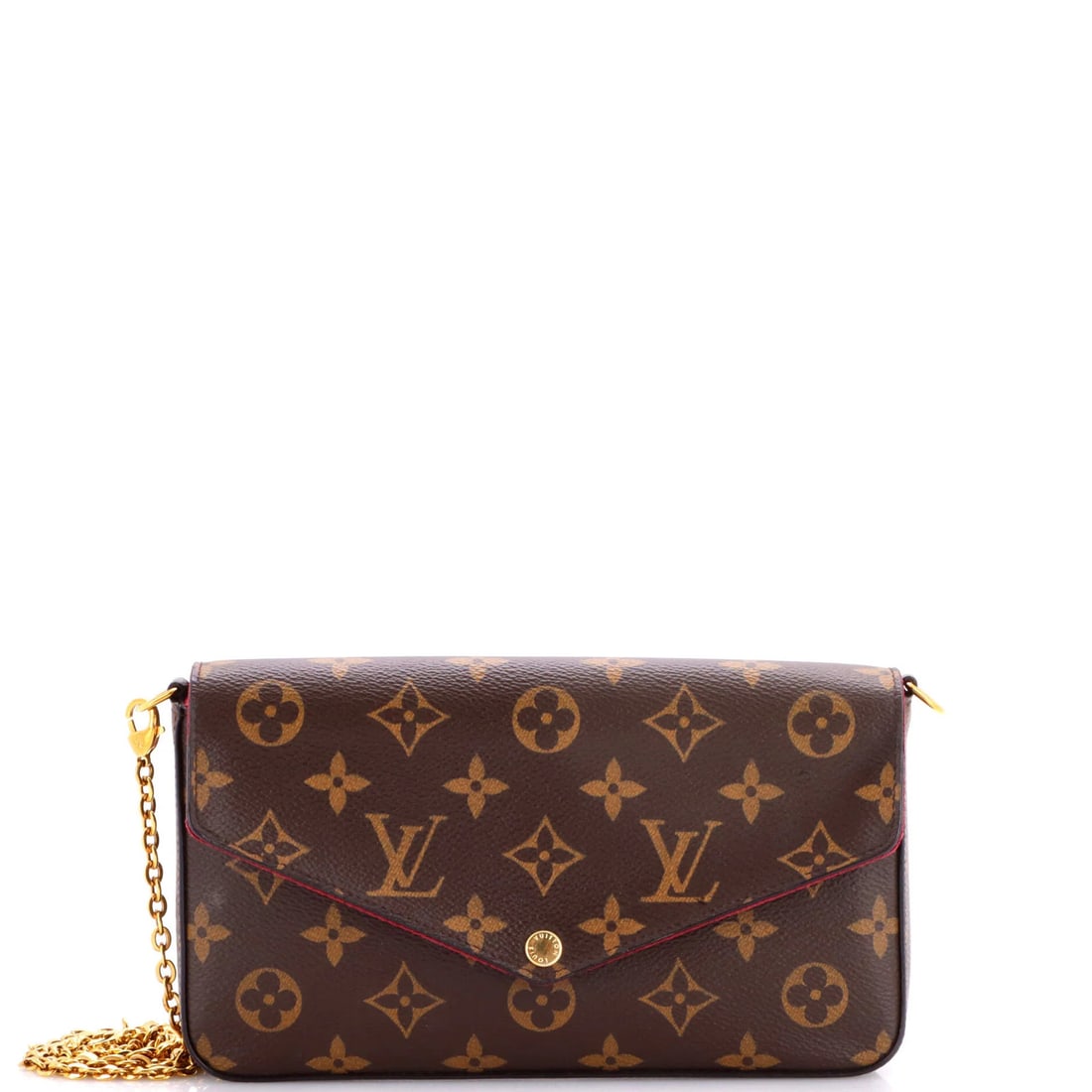 Monogram Pochette Canvas Vuitton Felicie Louis: Monogram Pochette Canvas Vuitton Felicie Louis The Louis Vuitton Felicie Pochette Monogram Canvas Vuitton is a stylish cross body bag with a classic design. Measuring 5" drop, 4.5" height, 8" width,