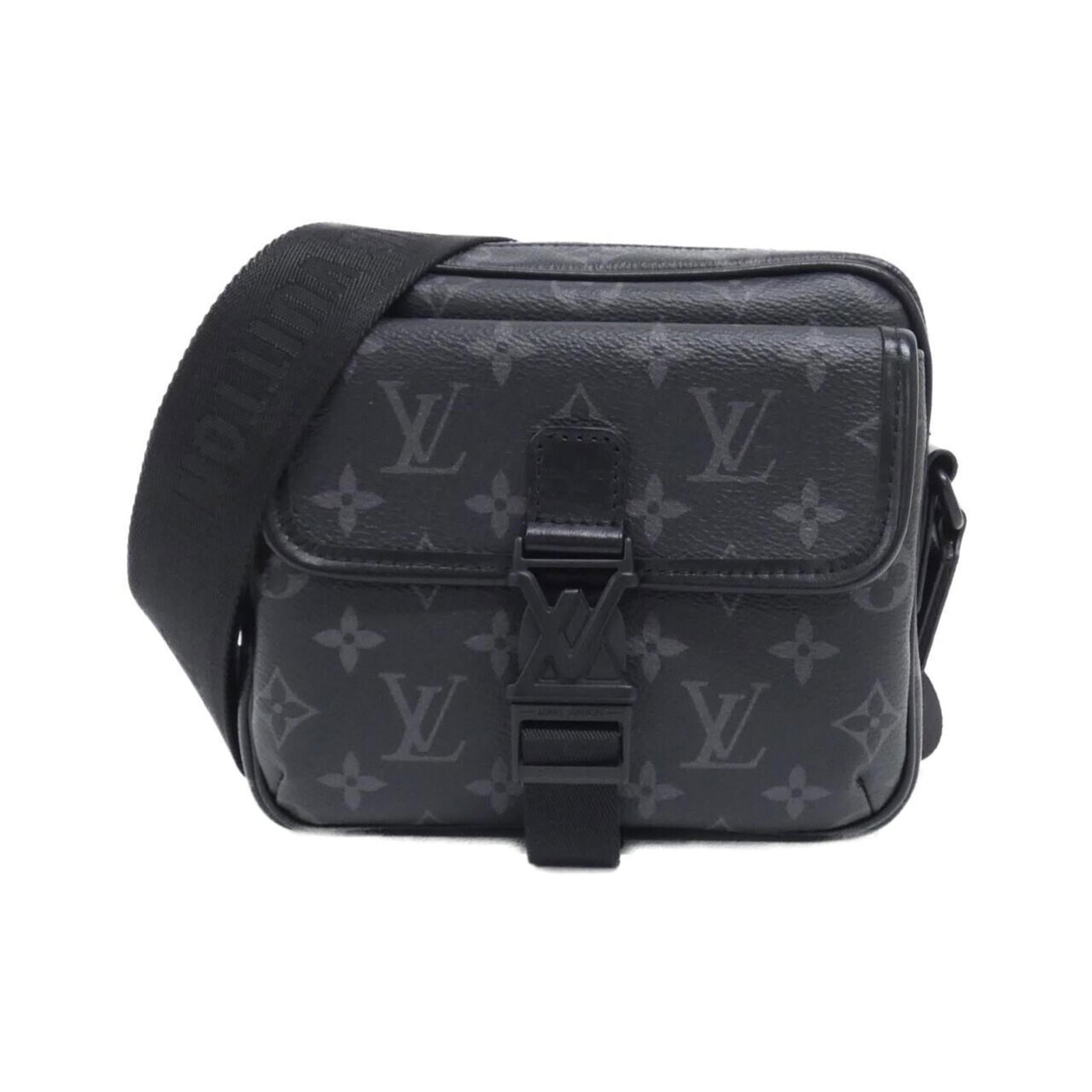 Canvas Coated Louis Vuitton Bag Shoulder: Canvas Coated Louis Vuitton Bag Shoulder Canvas Coated Louis Vuitton Bag Shoulder - A sleek and modern shoulder bag made from coated canvas, featuring a signature black color and compact dimensions of