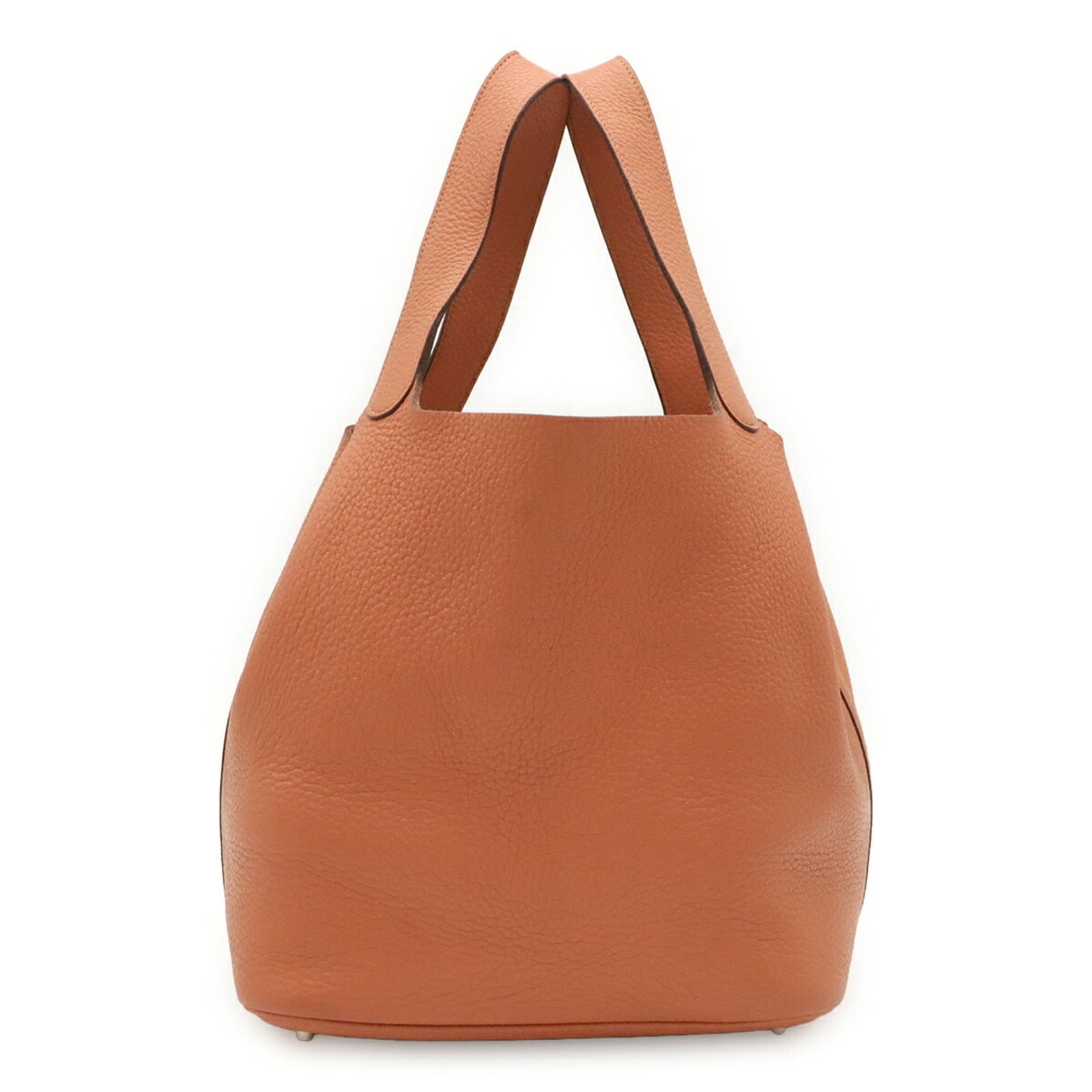 Clemence Tote Bag Hermes Leather Taurillon: Clemence Tote Bag Hermes Leather Taurillon Taurillon clemence leather gives this tote bag its distinctive look and feel, with a salmon pink color that adds a touch of elegance. Measuring 26cm x 26cm