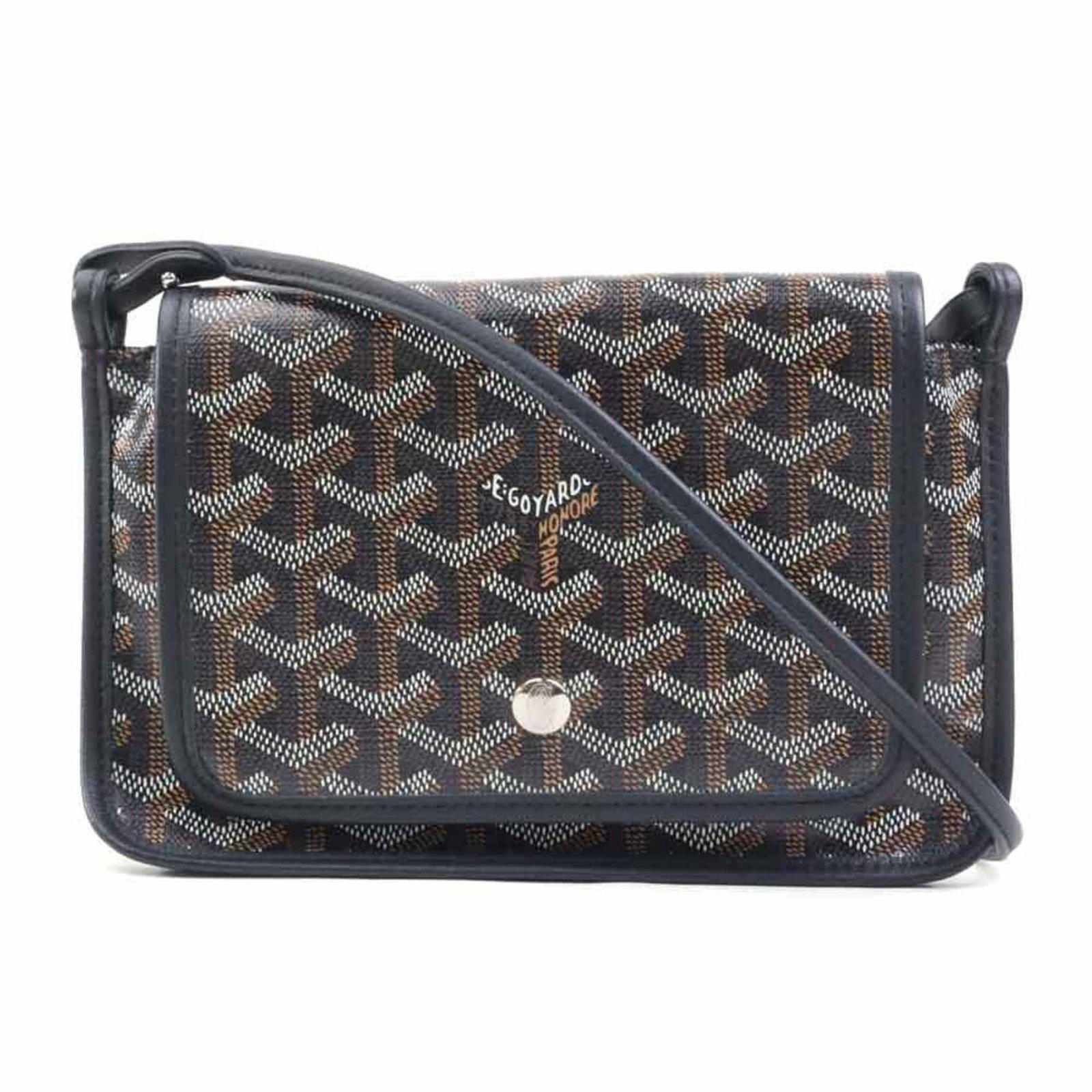 Shoulder Bag Coated Canvas Goyard: Shoulder Bag Coated Canvas Goyard Coated canvas construction provides a durable and stylish exterior, while the black color offers a sleek and versatile finish. This Goyard shoulder bag measures 13cm