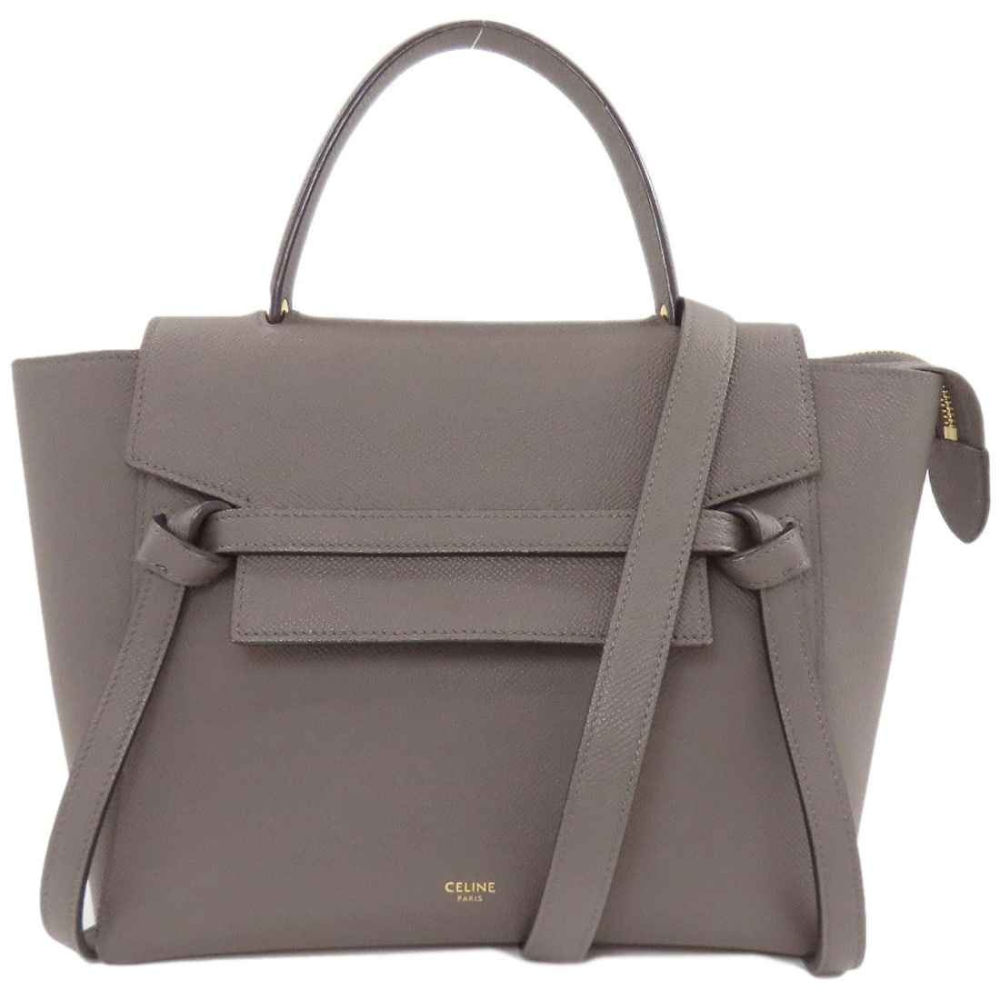 Celine Belt Bag 2Way Handbag Calf: Celine Belt Bag 2Way Handbag Calf Gray Celine Belt Bag 2Way Handbag with Calf Exterior. This stylish handbag features a two-way design, showcasing its versatility. Made from high-quality calf
