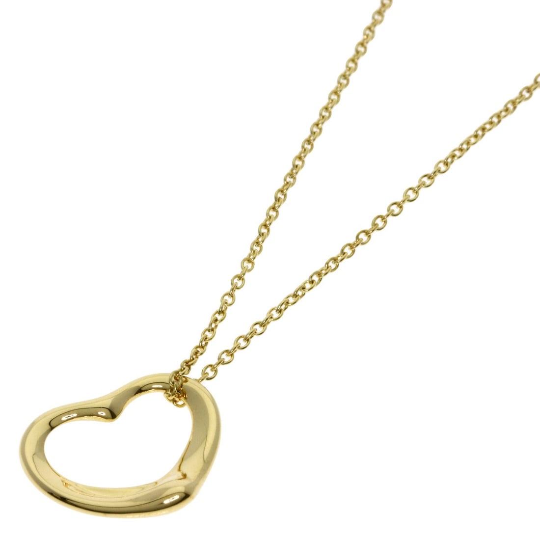 Yellow Gold Necklace Tiffany&Co Open Heart K18: Yellow Gold Necklace Tiffany&Co Open Heart K18 Yellow Gold Necklace Tiffany&Co Open Heart K18 is a stunning piece featuring K18 yellow gold material and an open exterior design. Measuring 15.7 inches
