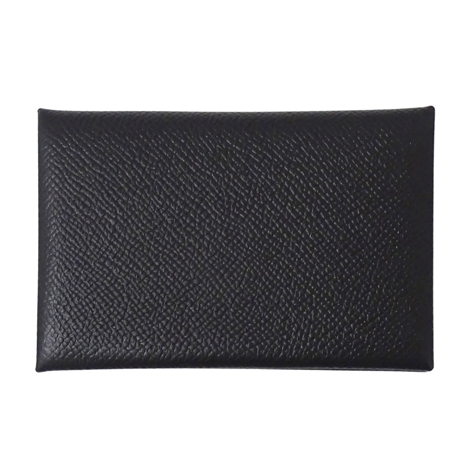 Epsom Leather Business Card Case: Epsom Leather Business Card Case Epsom leather business card case in sleek black. Made from high-quality Epsom leather, this compact case measures 7cm x 10.5cm x 1cm, providing a stylish and functiona