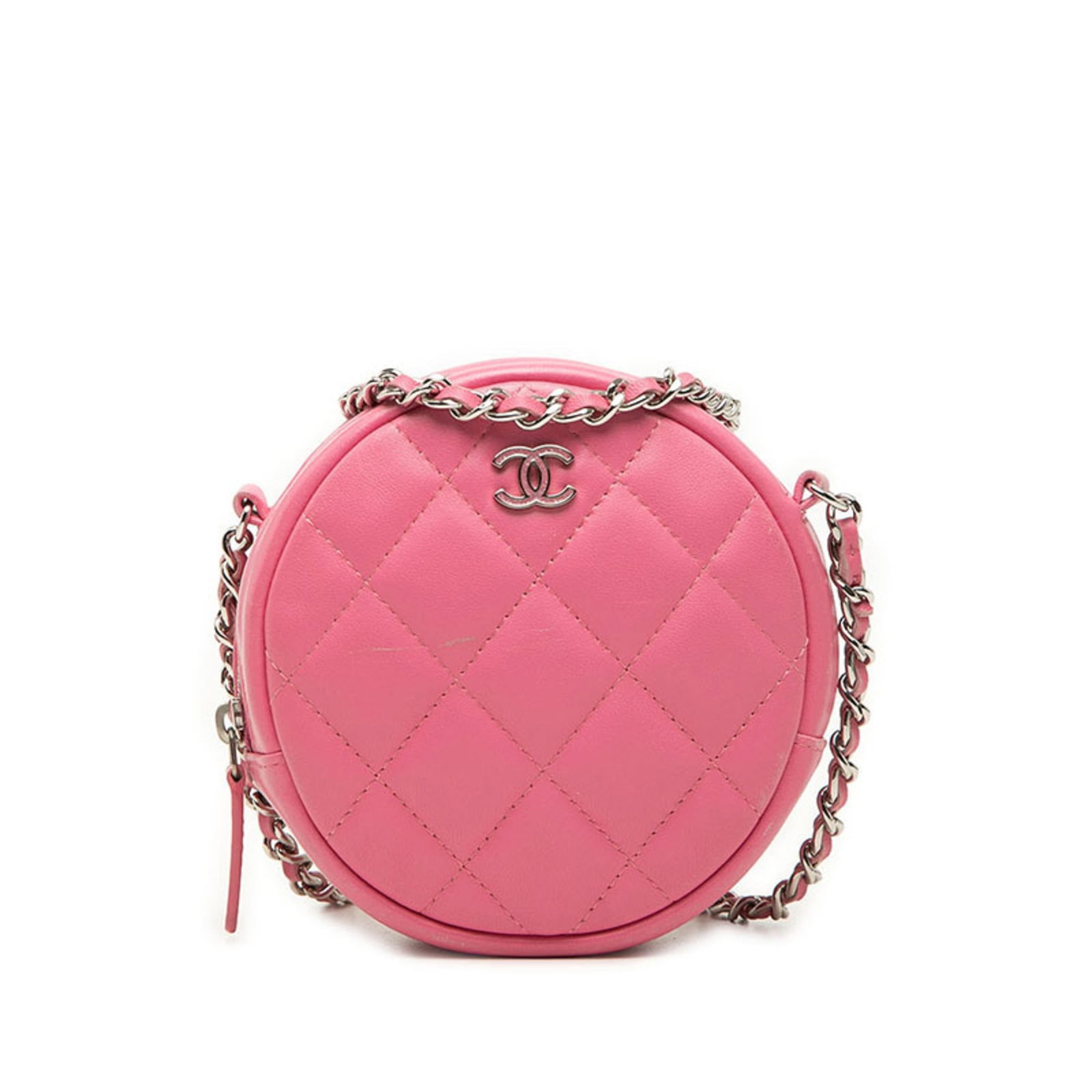 Shoulder Bag by Chanel: Shoulder Bag by Chanel Pink Chanel shoulder bag with dimensions 12cm x 12cm x 4.5cm. This small, stylish bag is a compact accessory perfect for everyday use. Its classic design and signature color mak