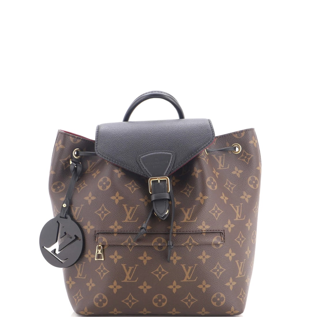 Louis Vuitton Monogram Canvas Backpack NM Leather PM: Louis Vuitton Monogram Canvas Backpack NM Leather PM Brown Louis Vuitton Monogram Canvas Backpack with Leather PM, measuring 12" x 9" x 5.5", features a classic PM design and minor creases on