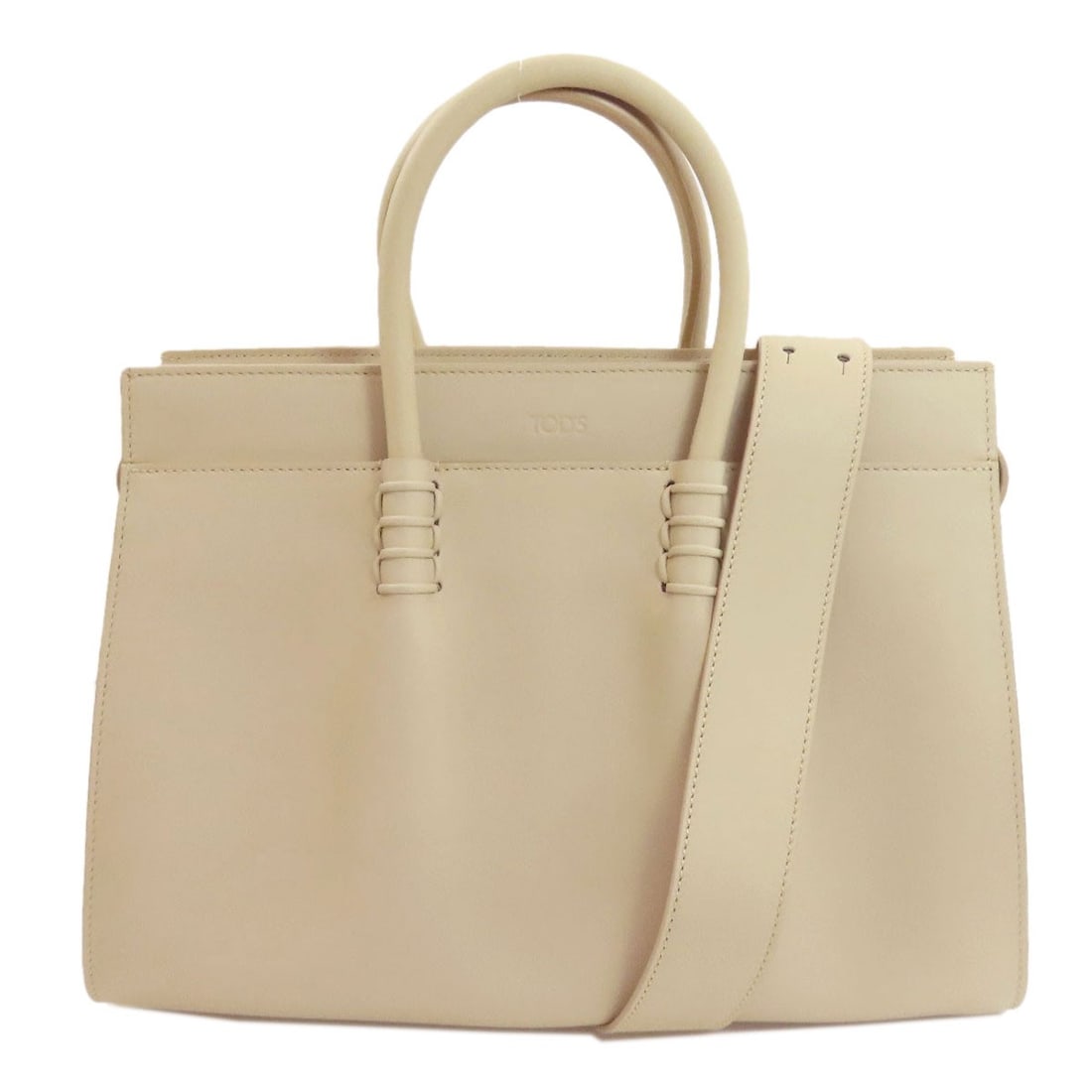Tods 2Way Handbag Leather: Tods 2Way Handbag Leather Beige leather handbag from TODS, featuring a 2Way design. Made from high-quality leather, this handbag boasts a classic and timeless style. Item Specifics: Brand: TODS