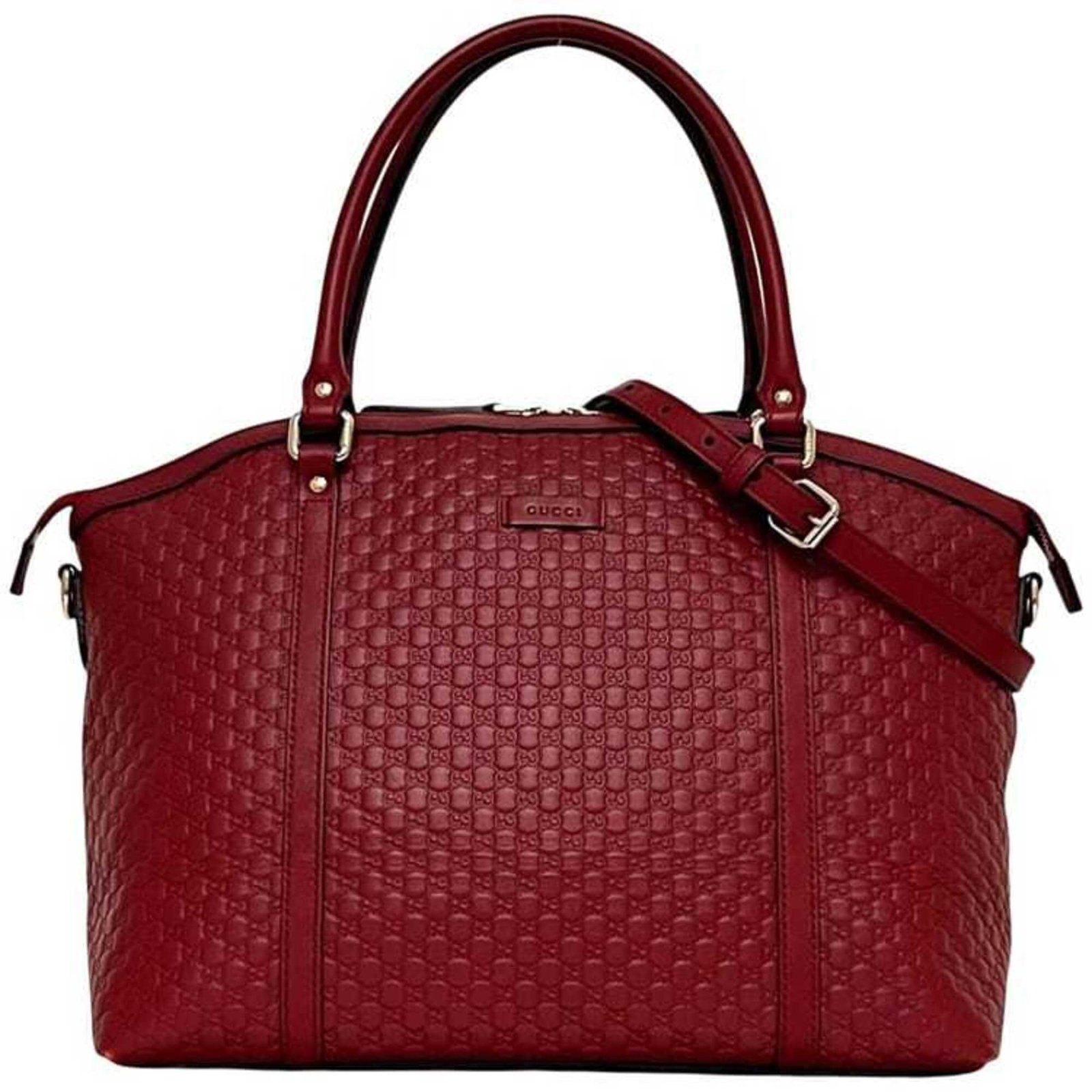 Shoulder Bag Gucci Leather Tote: Shoulder Bag Gucci Leather Tote Red Gucci Leather Tote with Classic Design. This shoulder bag features Gucci's signature leather material and a timeless red color. Measuring 27cm x 39cm x 16cm, it