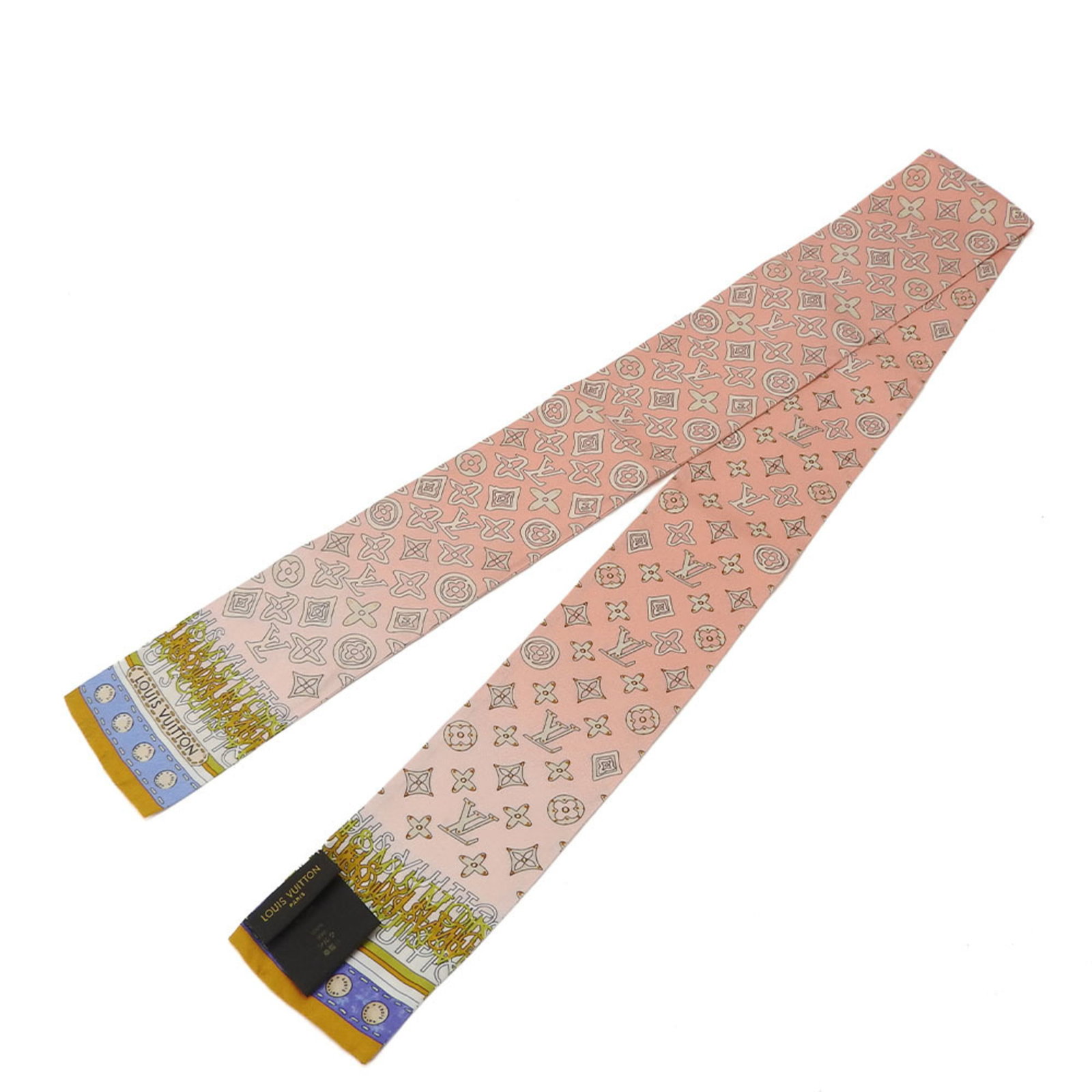 Silk Scarf Louis Vuitton: Silk Scarf Louis Vuitton Silk Scarf Louis Vuitton is a vibrant, multi-color scarf with a pink hue. Measuring 1.17m x 7.5cm, it is made from high-quality silk and comes in a compact, 7.5cm wide box.