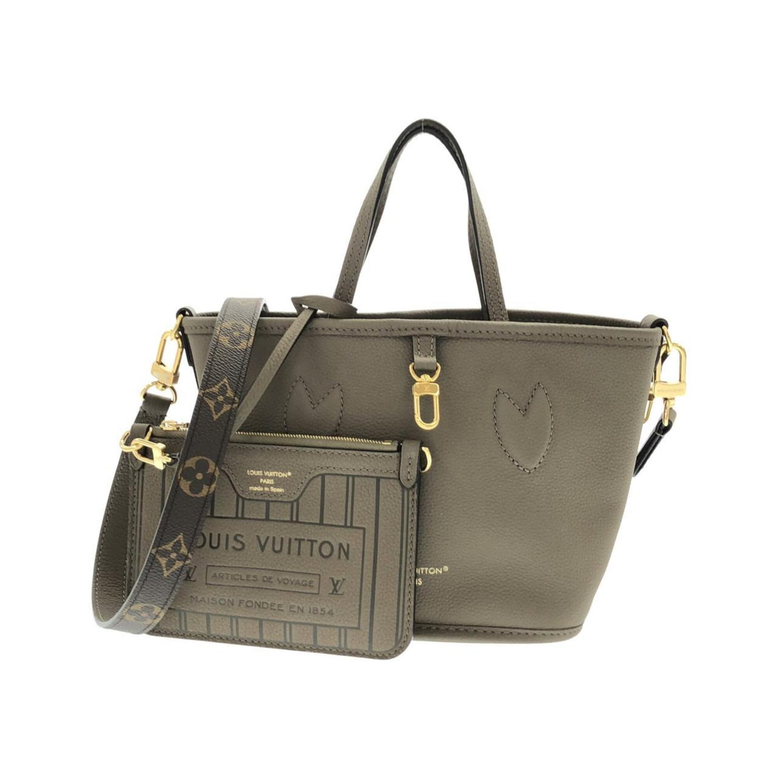 Canvas Leather Coated Handbag Pouch Louis Vuitton: Canvas Leather Coated Handbag Pouch Louis Vuitton Canvas Leather Coated Handbag Pouch Louis Vuitton bears a signature and features a sturdy coated canvas exterior, complemented by premium calf