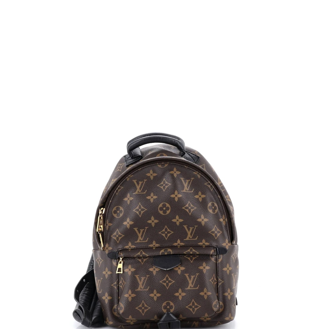 Palm Springs Monogram Canvas Louis Vuitton Backpack: Palm Springs Monogram Canvas Louis Vuitton Backpack Brown Palm Springs Monogram Canvas Louis Vuitton Backpack with scuffs, creases, and edge wear on the exterior, and scuffs, creases, cracking, and