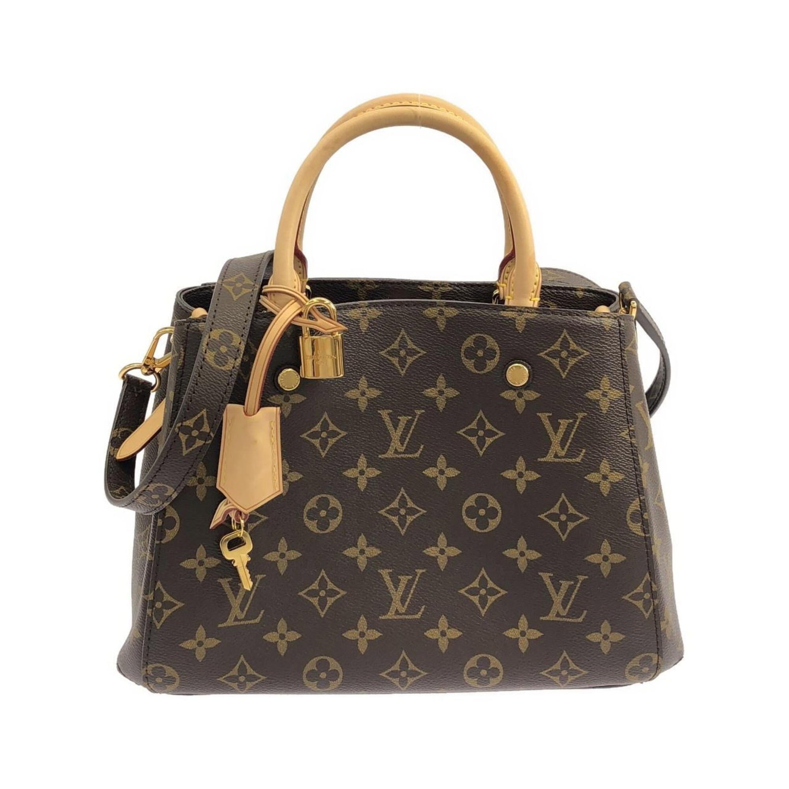 Louis Vuitton Handbag Coated Canvas: Louis Vuitton Handbag Coated Canvas Coated canvas construction provides a durable and stylish finish, while the gold hardware adds a touch of luxury. This Louis Vuitton handbag features a classic