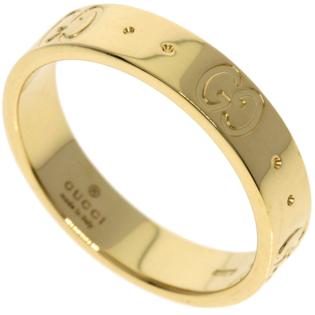 Icon Gucci Yellow Gold Ring K18 #9: Icon Gucci Yellow Gold Ring K18 #9 K18 yellow gold is a hallmark of luxury, and this iconic Gucci ring showcases that excellence. The open ring design and gold metal construction make it a statement