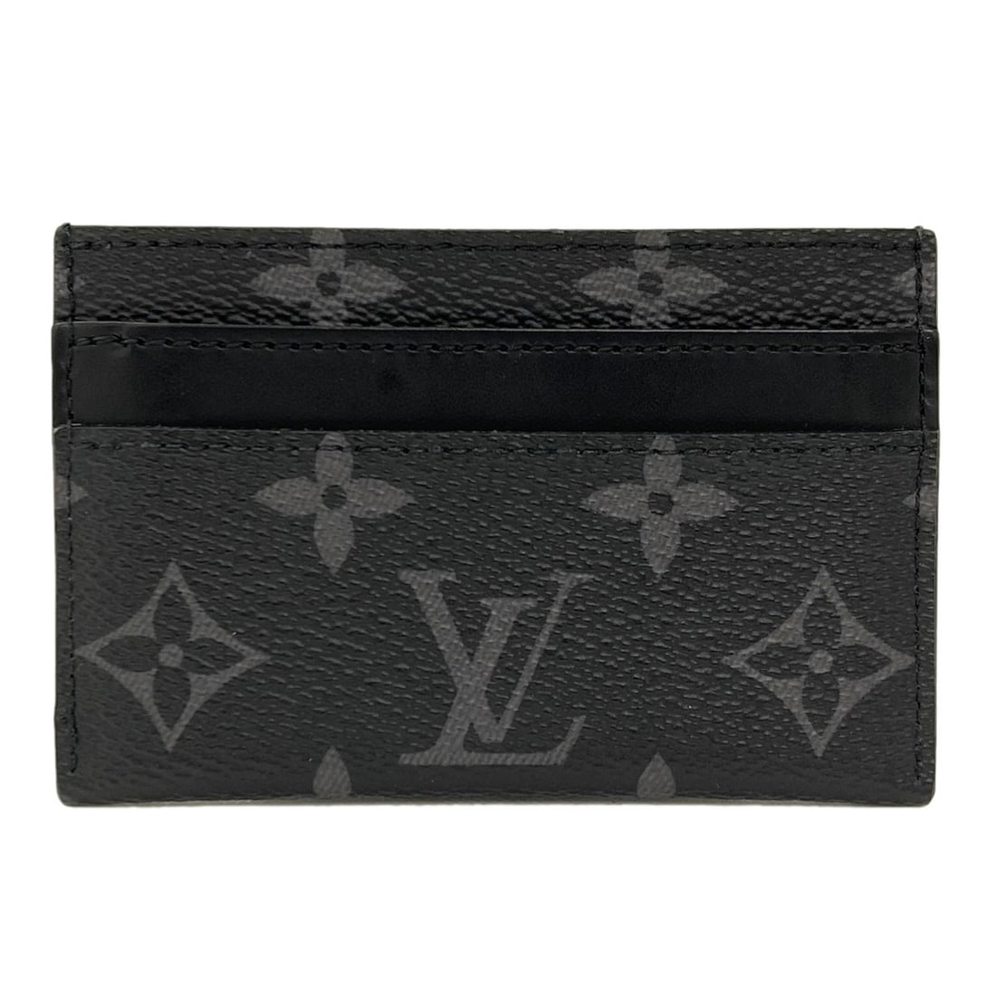Louis Vuitton M62170 Porto Cult Double Card Case Monogram Eclipse: Louis Vuitton M62170 Porto Cult Double Card Case Monogram Eclipse Black Monogram Eclipse card case with a sleek design, featuring the iconic Louis Vuitton style. This double card case is crafted with 