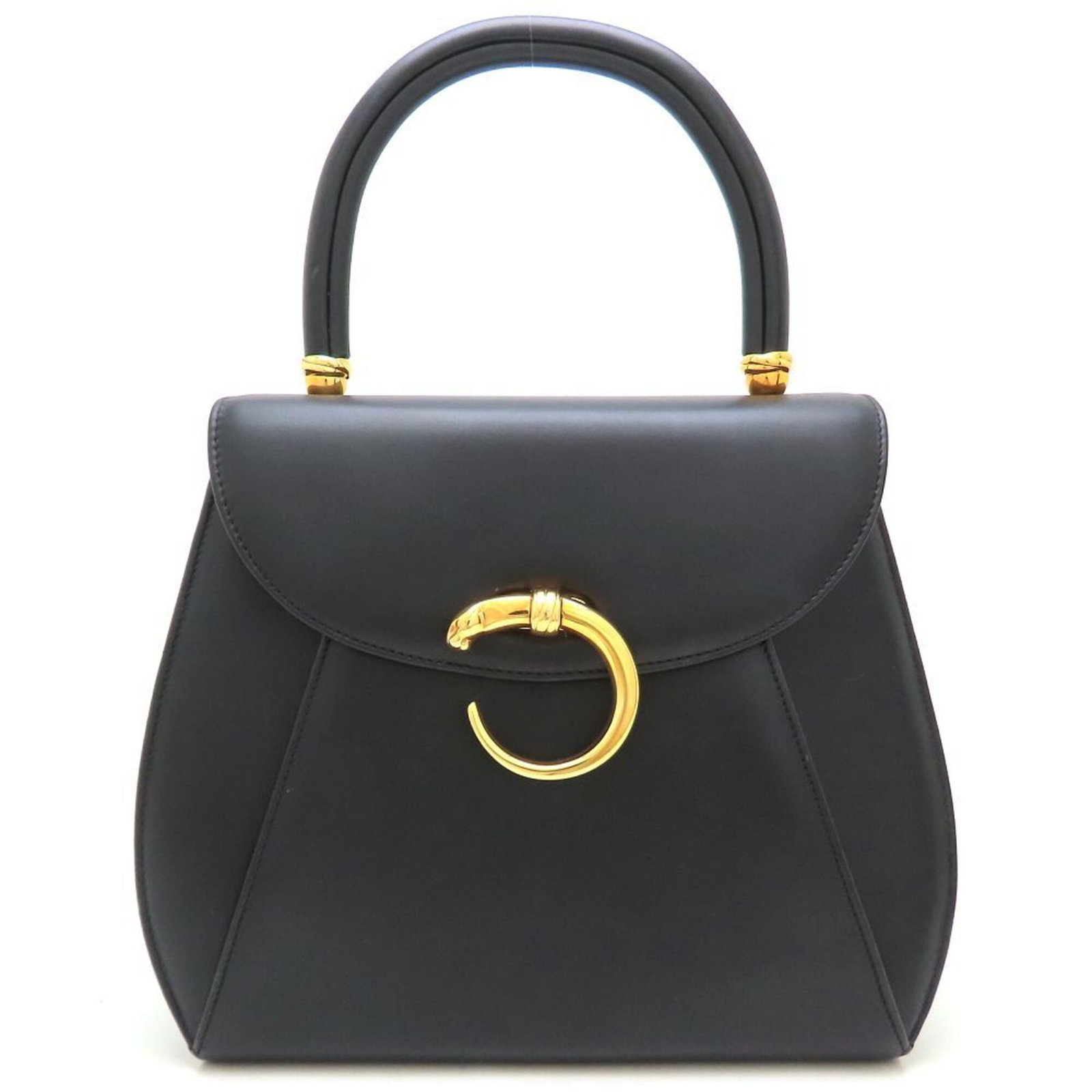Handbag Leather Cartier Pouch: Handbag Leather Cartier Pouch The Cartier Pouch is a sleek, black leather handbag featuring gold hardware and made from high-quality calfskin. Measuring 20.5cm x 21.5cm x 8.5cm, it offers a compact