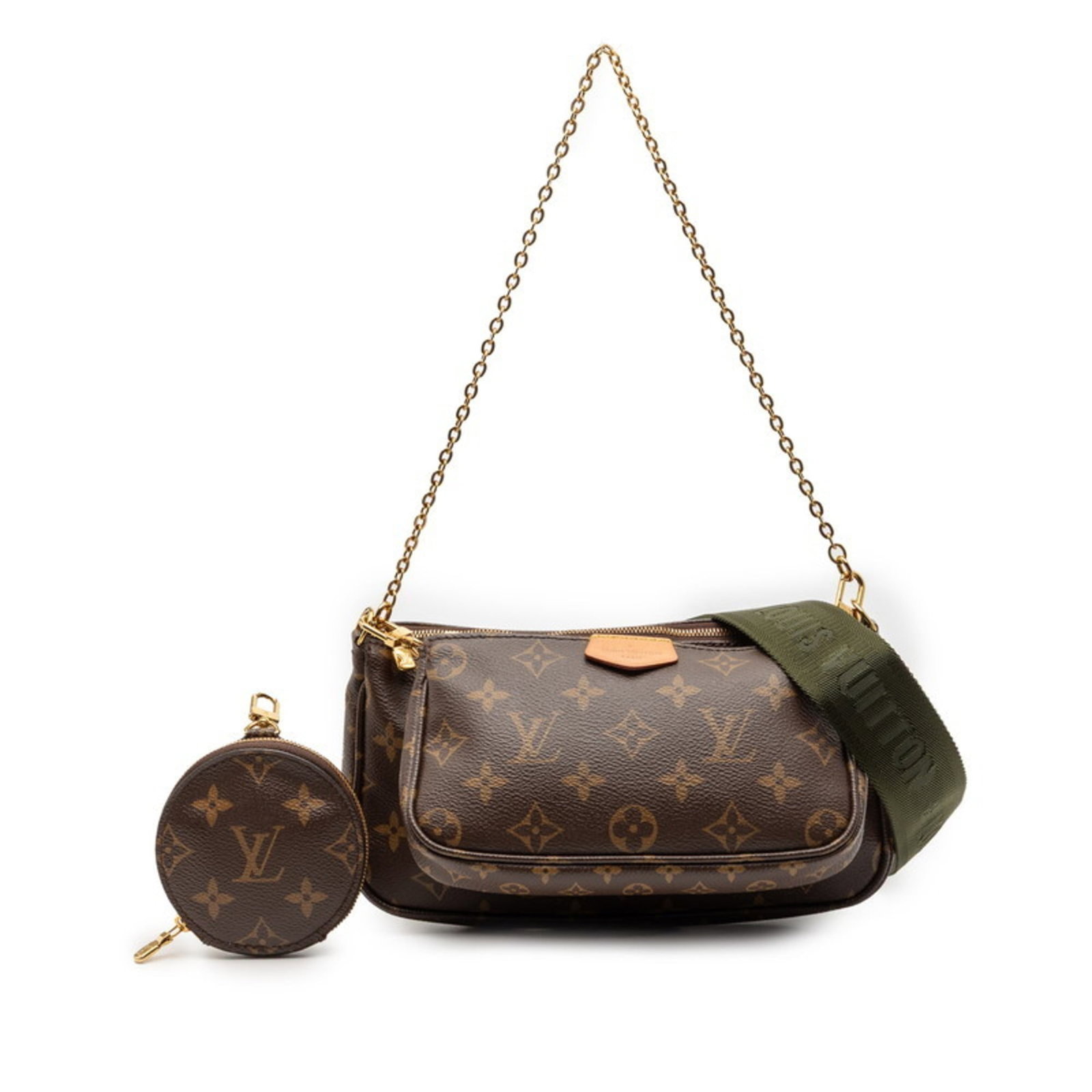 Louis Vuitton Handbag Pochette Shoulder Bag Pvc Leather: Louis Vuitton Handbag Pochette Shoulder Bag Pvc Leather The Louis Vuitton Pochette Shoulder Bag is a stylish and compact accessory, featuring a combination of PVC and leather materials in a rich