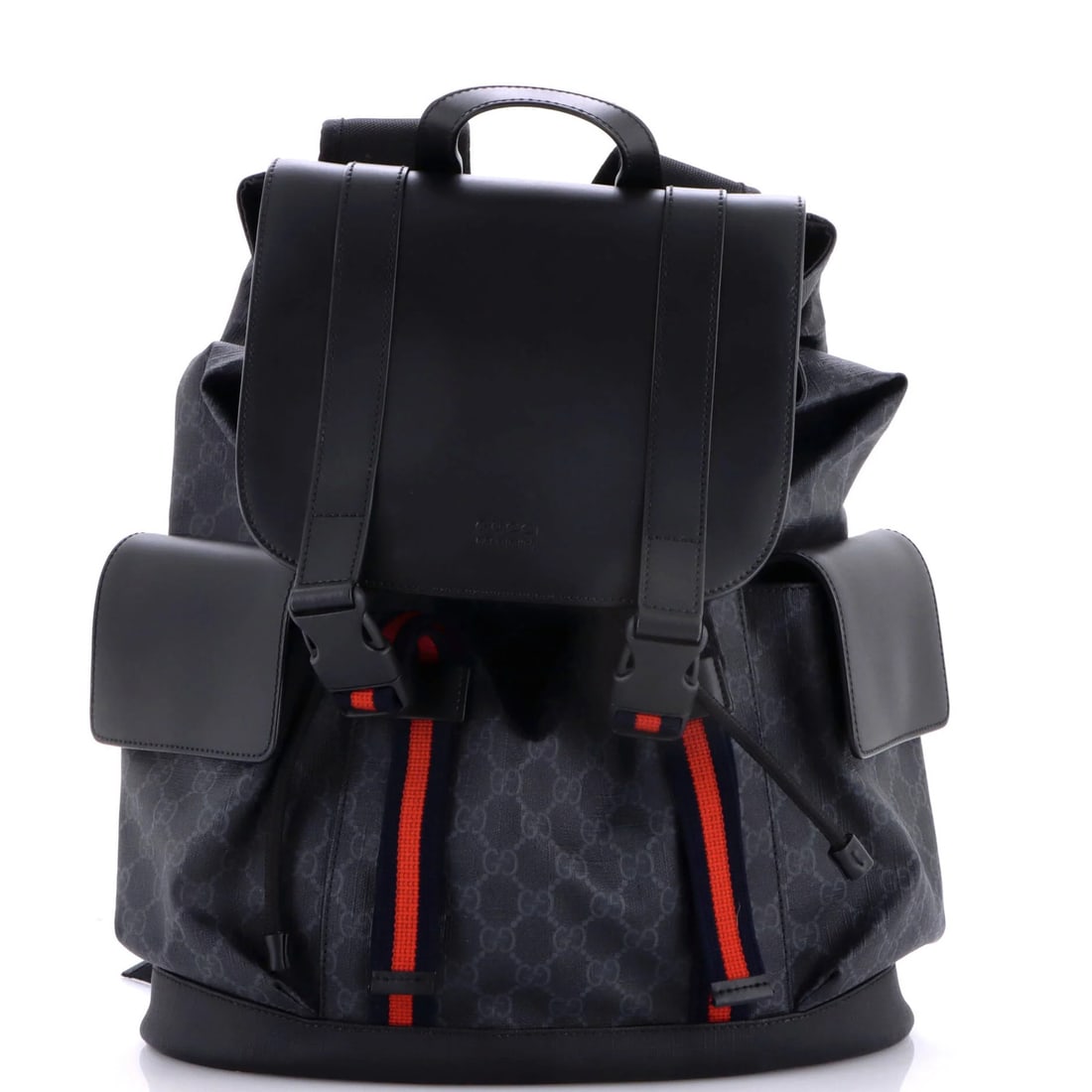 Double Pocket Buckle GG Coated Large Canvas Gucci Backpack (1 of 6)