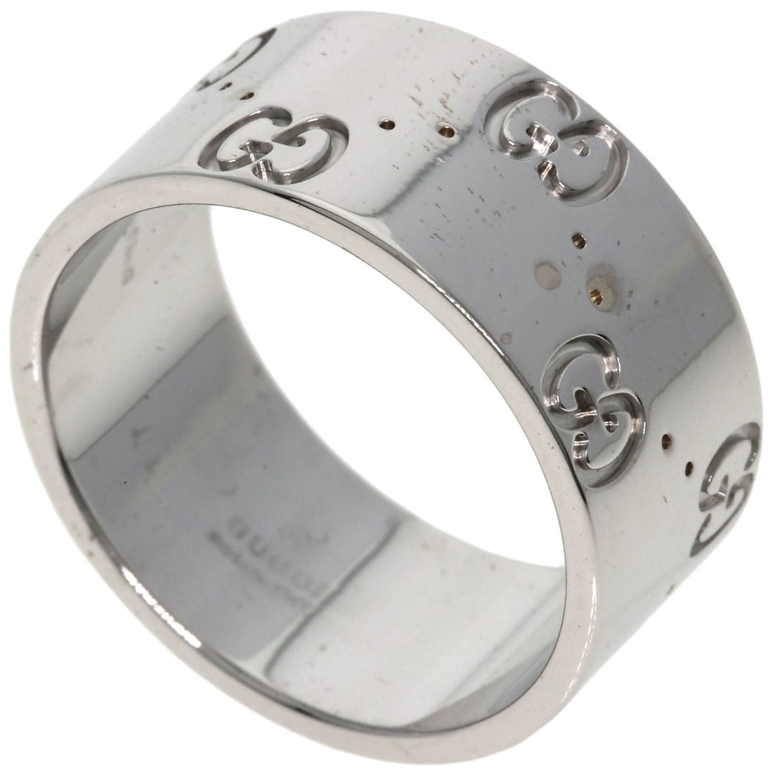 Gucci Icon Wide #15 Ring K18 White Gold: Gucci Icon Wide #15 Ring K18 White Gold K18 White Gold Gucci Icon Wide #15 Ring is a striking silver metal ring featuring a signature from the renowned fashion house. Made from high-purity K18 gold,