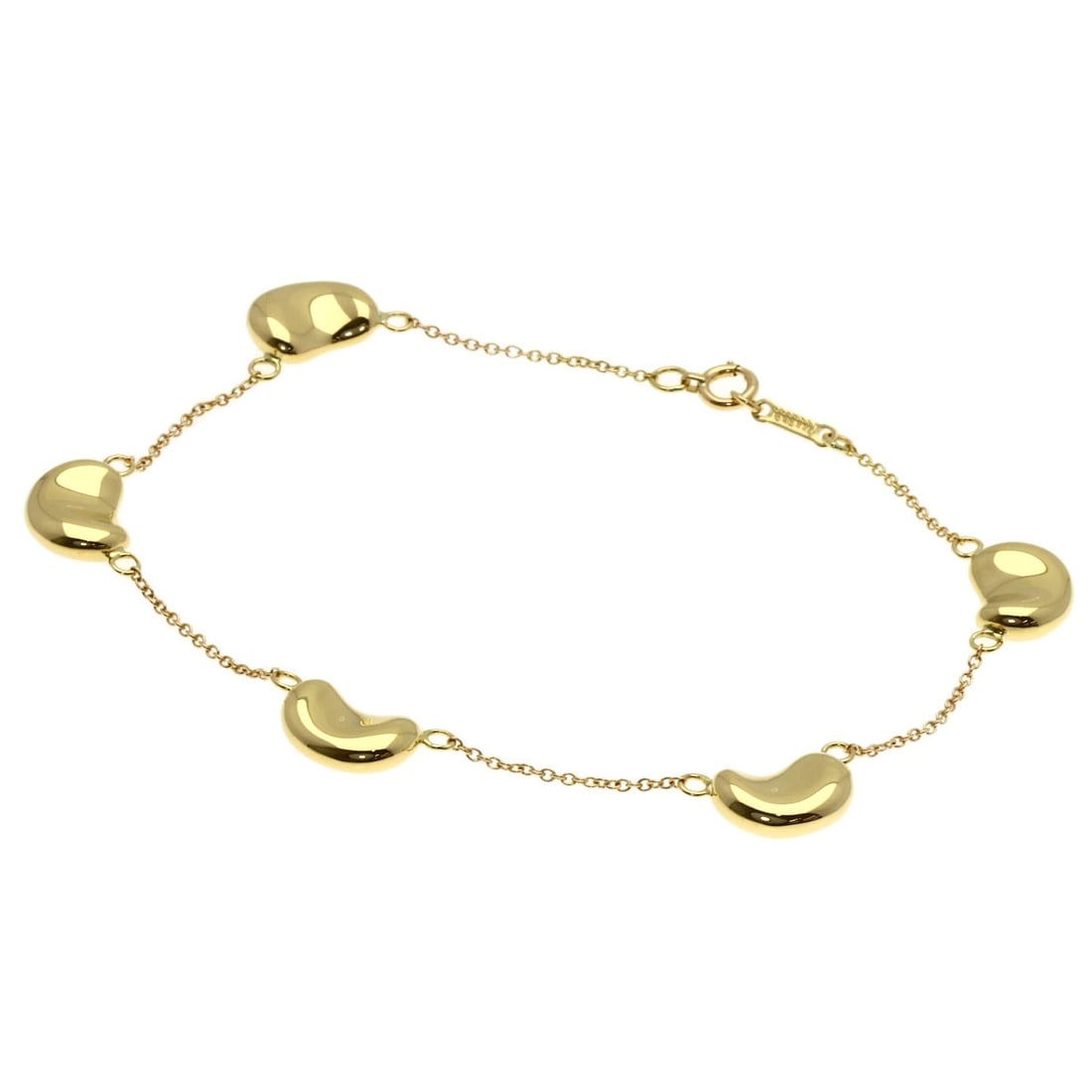 Tiffany&Co. 5P Bean Bracelet K18 Yellow Gold: Tiffany&Co. 5P Bean Bracelet K18 Yellow Gold K18 Yellow Gold Bean Bracelet from Tiffany&Co., a stylish and elegant accessory featuring a classic design with an open closure. Made from high-quality
