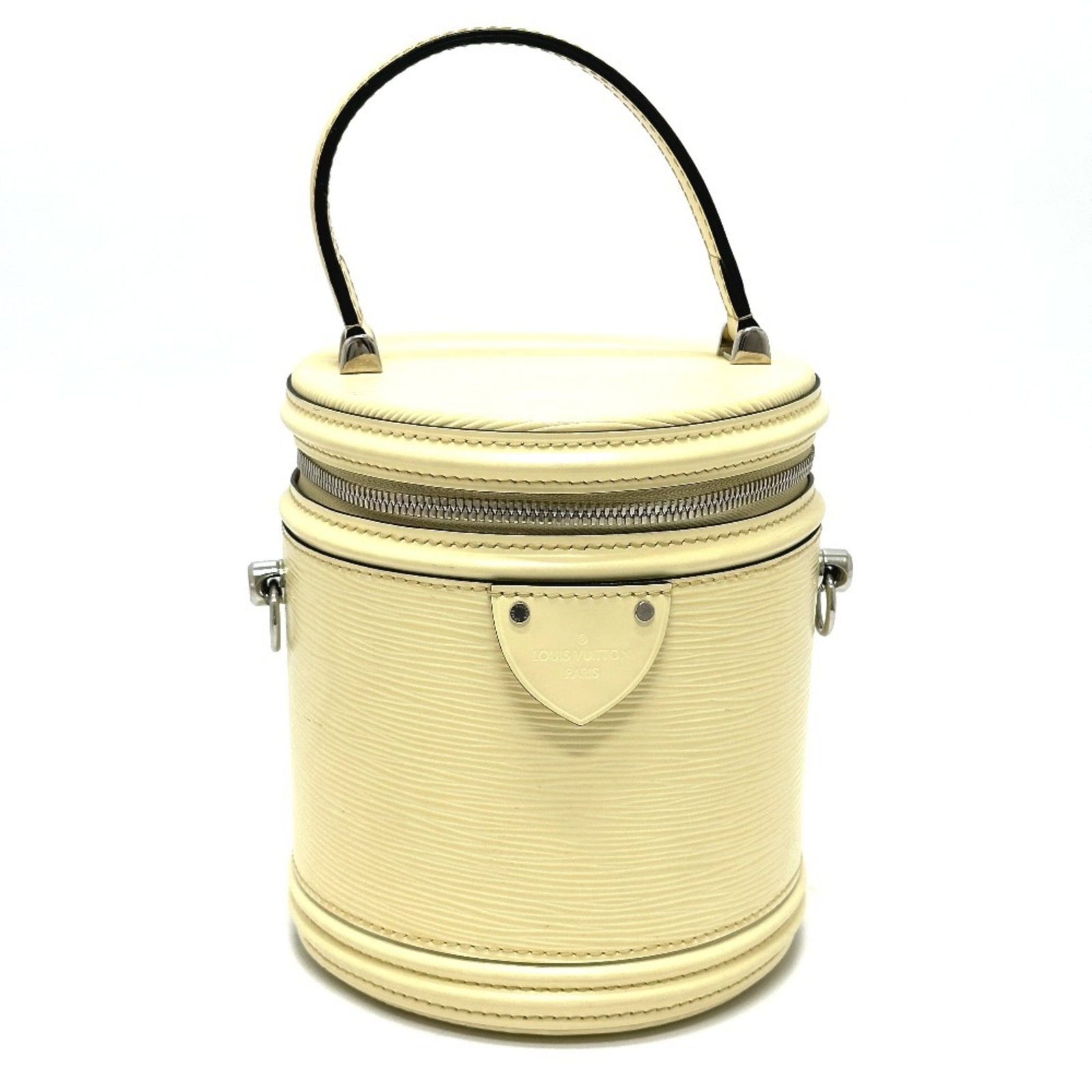 Vanity Bag Louis Vuitton Epi Leather: Vanity Bag Louis Vuitton Epi Leather Vanity bag with sleek design, made from high-quality Epi leather in beige. Measuring 16cm x 15cm x 14cm, this Louis Vuitton accessory features classic