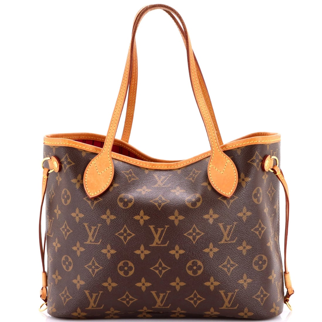 Louis Vuitton Neverfull NM Tote Monogram Canvas PM: Louis Vuitton Neverfull NM Tote Monogram Canvas PM Brown Louis Vuitton Neverfull NM Tote Monogram Canvas PM Tote features a classic design with a 6.5" handle drop, 8.5" height, and 11.5" width. The