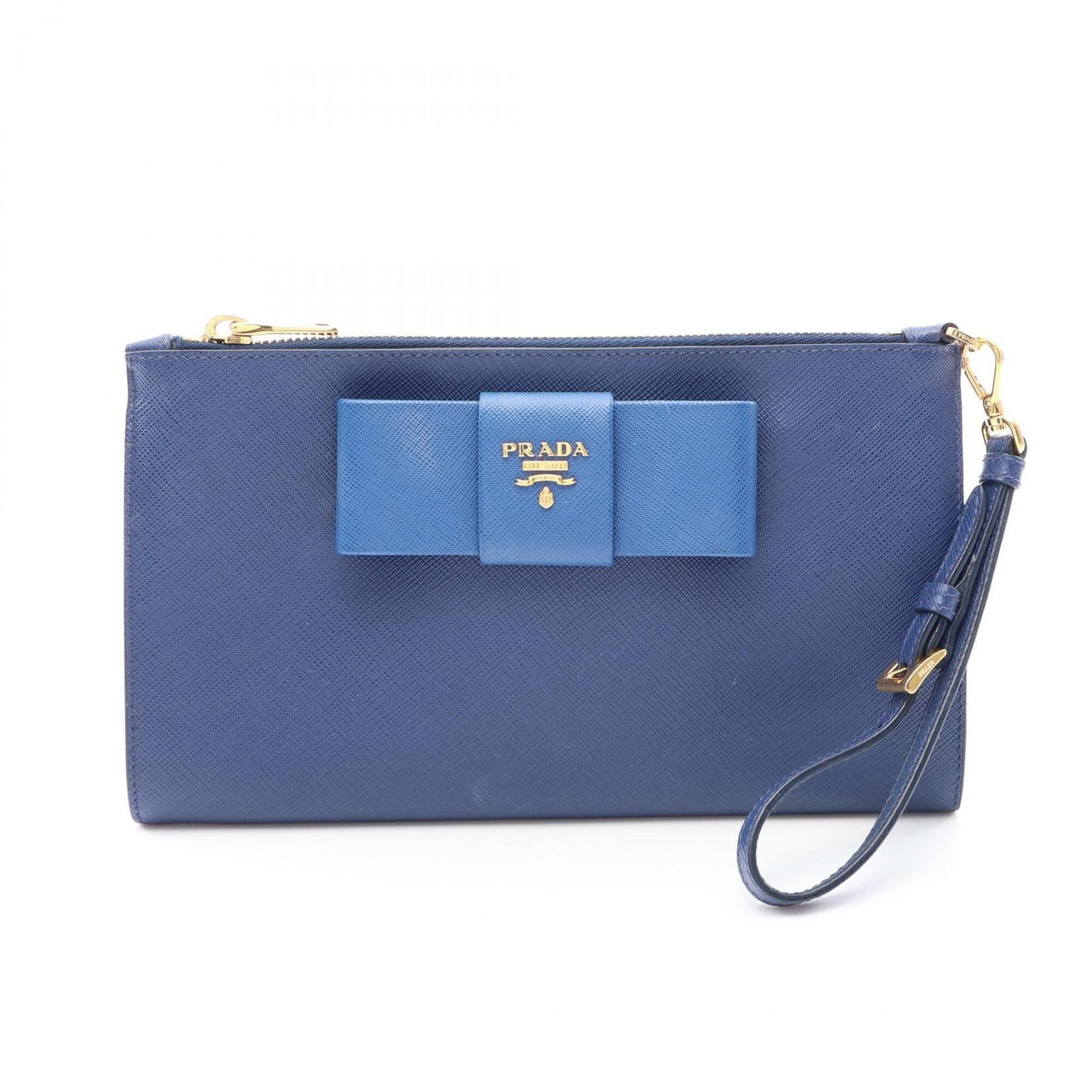 Pouch Handbag Leather Prada: Pouch Handbag Leather Prada Saffiano leather construction gives this Prada pouch handbag its distinctive durability and style. Measuring 14cm x 23cm, it's a compact and versatile accessory perfect for