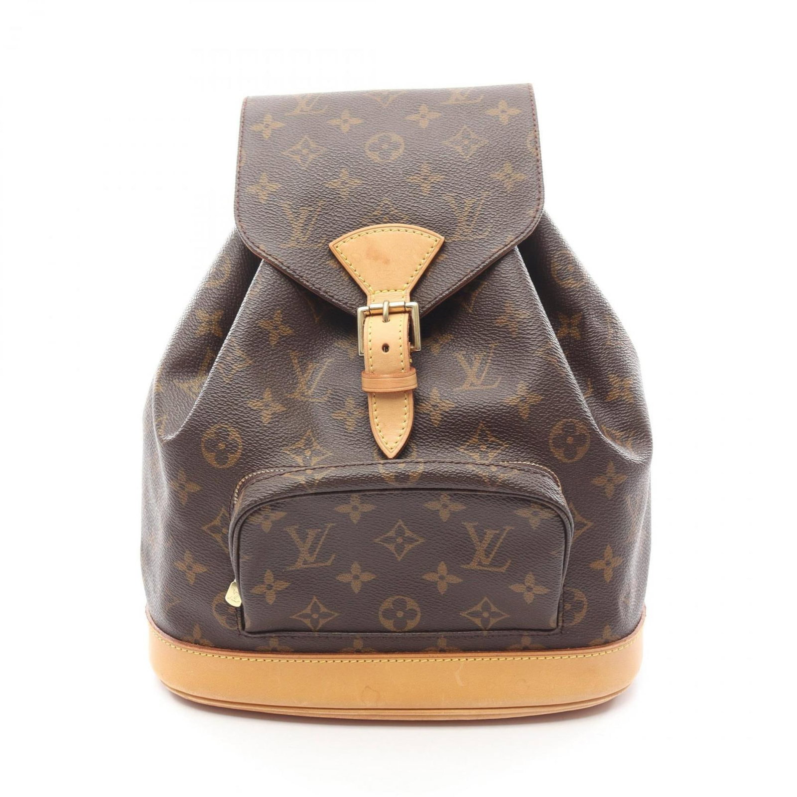 Backpack Monogram Leather Louis Vuitton: Backpack Monogram Leather Louis Vuitton Monogrammed leather backpack from Louis Vuitton, featuring the iconic monogram pattern in brown. This stylish and functional bag measures 30cm x 25cm x 12cm