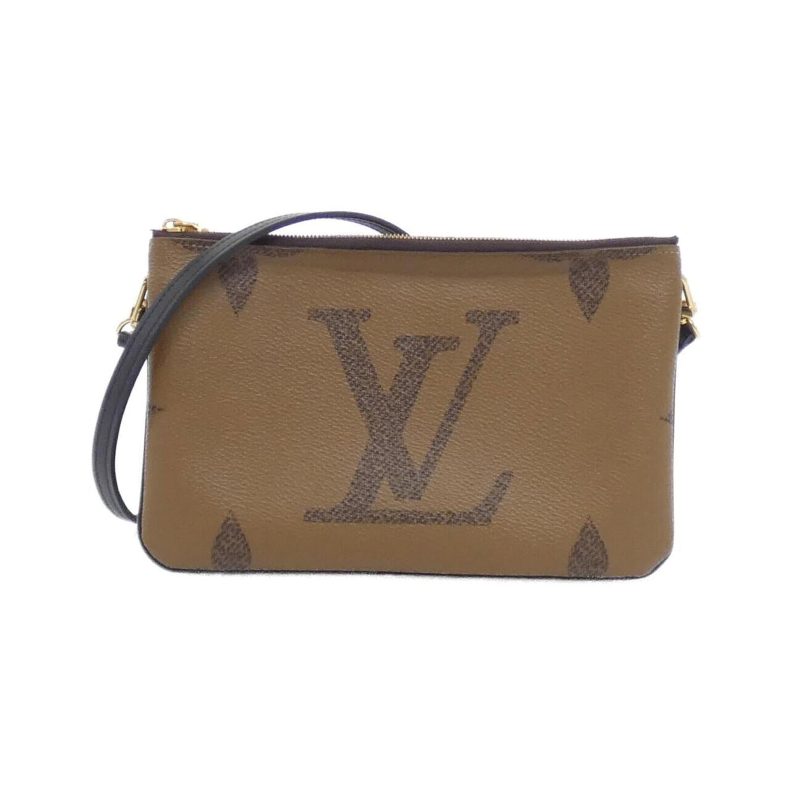 Coated Canvas Pochette Bag Shoulder Louis Vuitton: Coated Canvas Pochette Bag Shoulder Louis Vuitton Coated canvas, gold hardware, and the iconic Monogram pattern make this Louis Vuitton Pochette Bag a stylish accessory. Measuring 13cm x 21cm x 3cm,