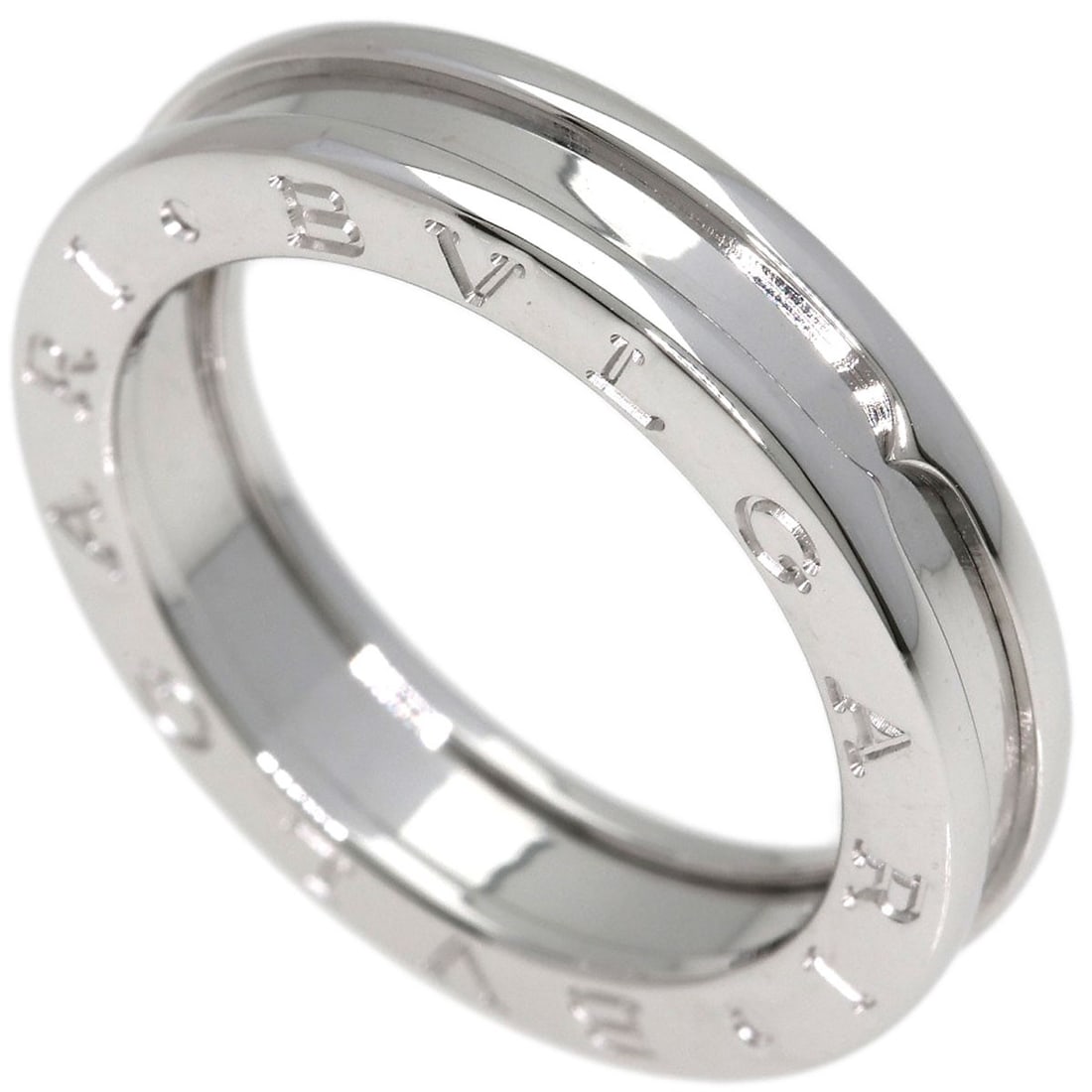 Bvlgari B.Zero1 1 Band #55 Ring K18 White Gold: Bvlgari B.Zero1 1 Band #55 Ring K18 White Gold K18 White Gold Bvlgari B.Zero1 1 Band #55 Ring is a stylish and elegant piece featuring a silver metal exterior. This ring boasts a purity of K18, a high
