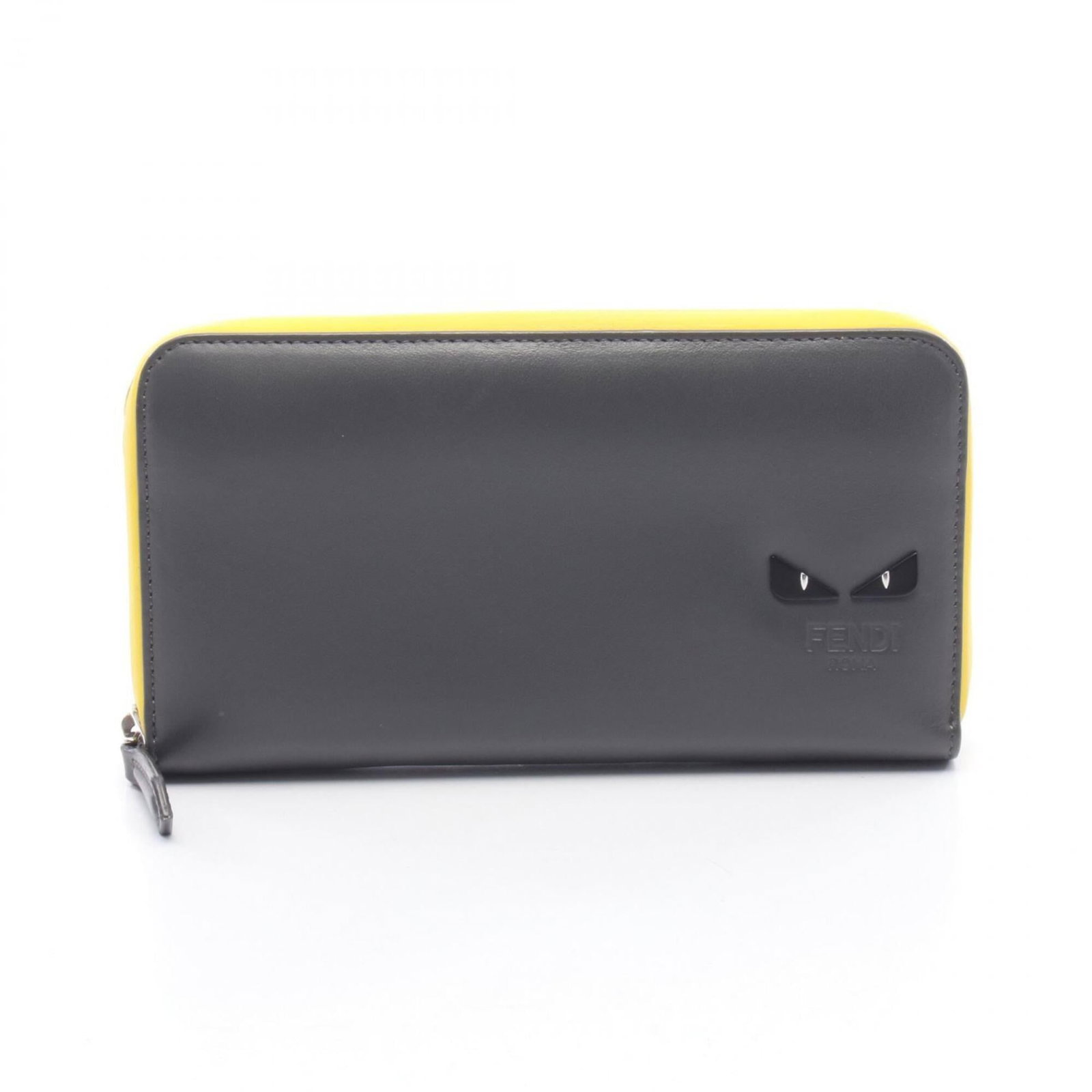 Long Fendi Wallet Leather Bi: Long Fendi Wallet Leather Bi The Fendi MPN 7M0210 Long Wallet is a high-quality leather bi-fold wallet in a sleek gray and yellow color combination. Measuring 10cm x 18.5cm x 2cm, it offers a