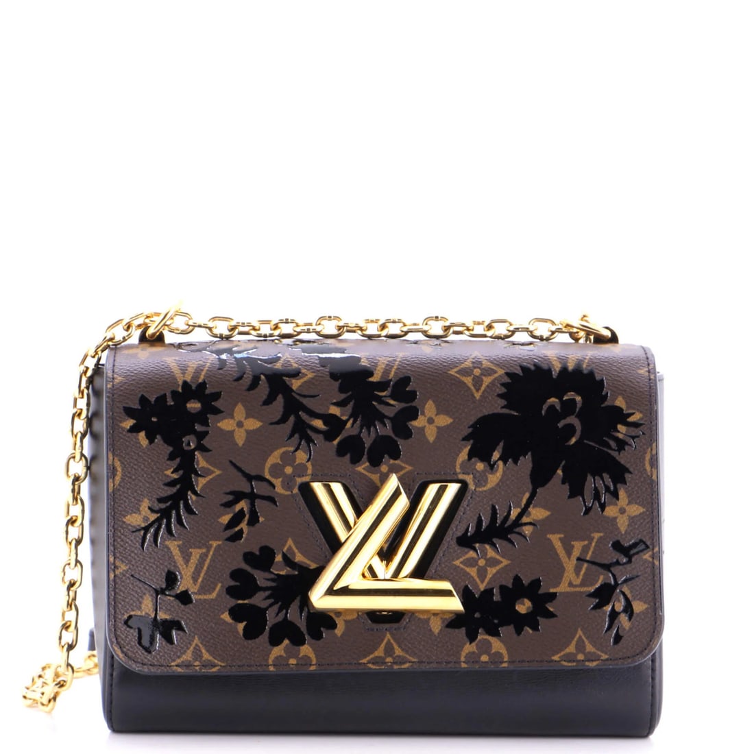 Limited Edition Handbag Canvas Monogram Twist Louis Vuitton Blossom: Limited Edition Handbag Canvas Monogram Twist Louis Vuitton Blossom Canvas Coated Louis Vuitton Blossom Monogram Twist Handbag in Black with Gold Hardware. This Limited Edition Twist Handbag features
