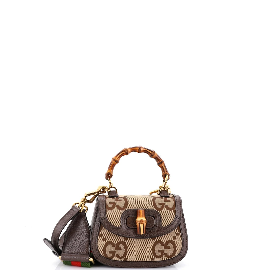 Gucci Bamboo GG Canvas 1947 Mini Jumbo Top Handle Bag: Gucci Bamboo GG Canvas 1947 Mini Jumbo Top Handle Bag The Gucci Bamboo GG Canvas 1947 Mini Jumbo Top Handle Bag is a stylish and compact cross-body bag featuring Gucci's iconic Bamboo 1947 design.