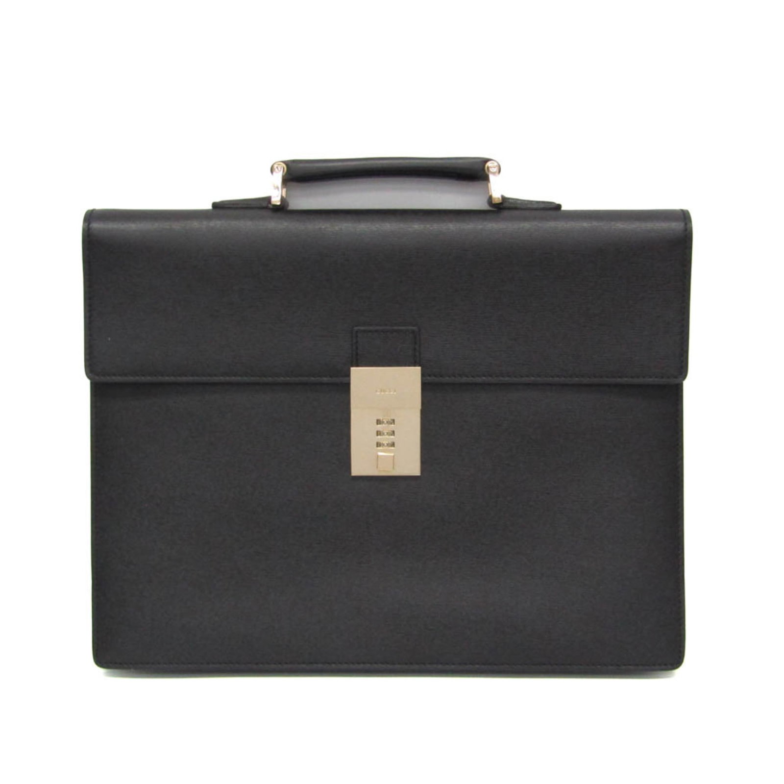 Case Briefcase Document Leather Gucci: Case Briefcase Document Leather Gucci Black leather briefcase from Gucci, featuring a dial lock closure, zipper pocket, card holder, and pen holder. The case has a sleek design with an open pocket on