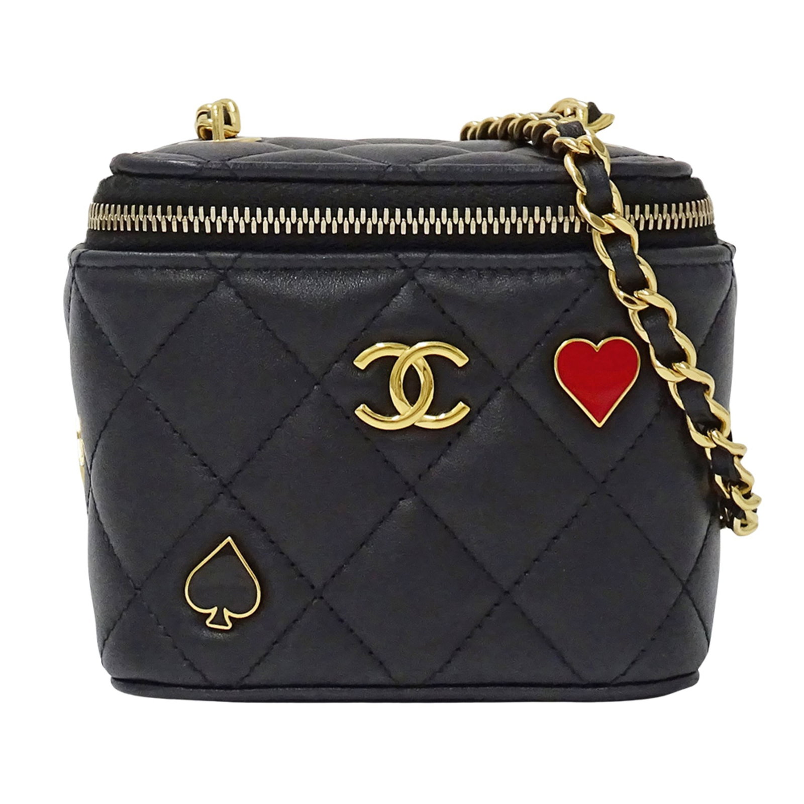 Shoulder Bag Leather Handbag Chanel: Shoulder Bag Leather Handbag Chanel This black leather shoulder bag from Chanel features lambskin material and measures 9cm x 10cm x 7cm. Made in France, it boasts a classic design that exudes