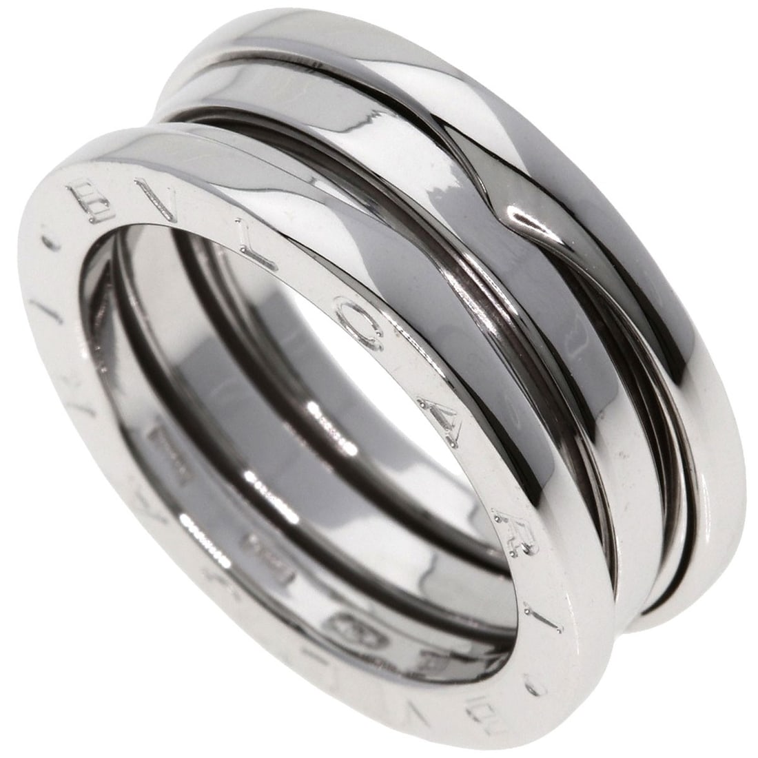 Bvlgari B.Zero1 2 Band #52 Ring K18 White Gold: Bvlgari B.Zero1 2 Band #52 Ring K18 White Gold K18 White Gold Bvlgari B.Zero1 2 Band #52 Ring is a sleek and modern ring featuring a silver metal exterior and a signature from the artist. This 2-band