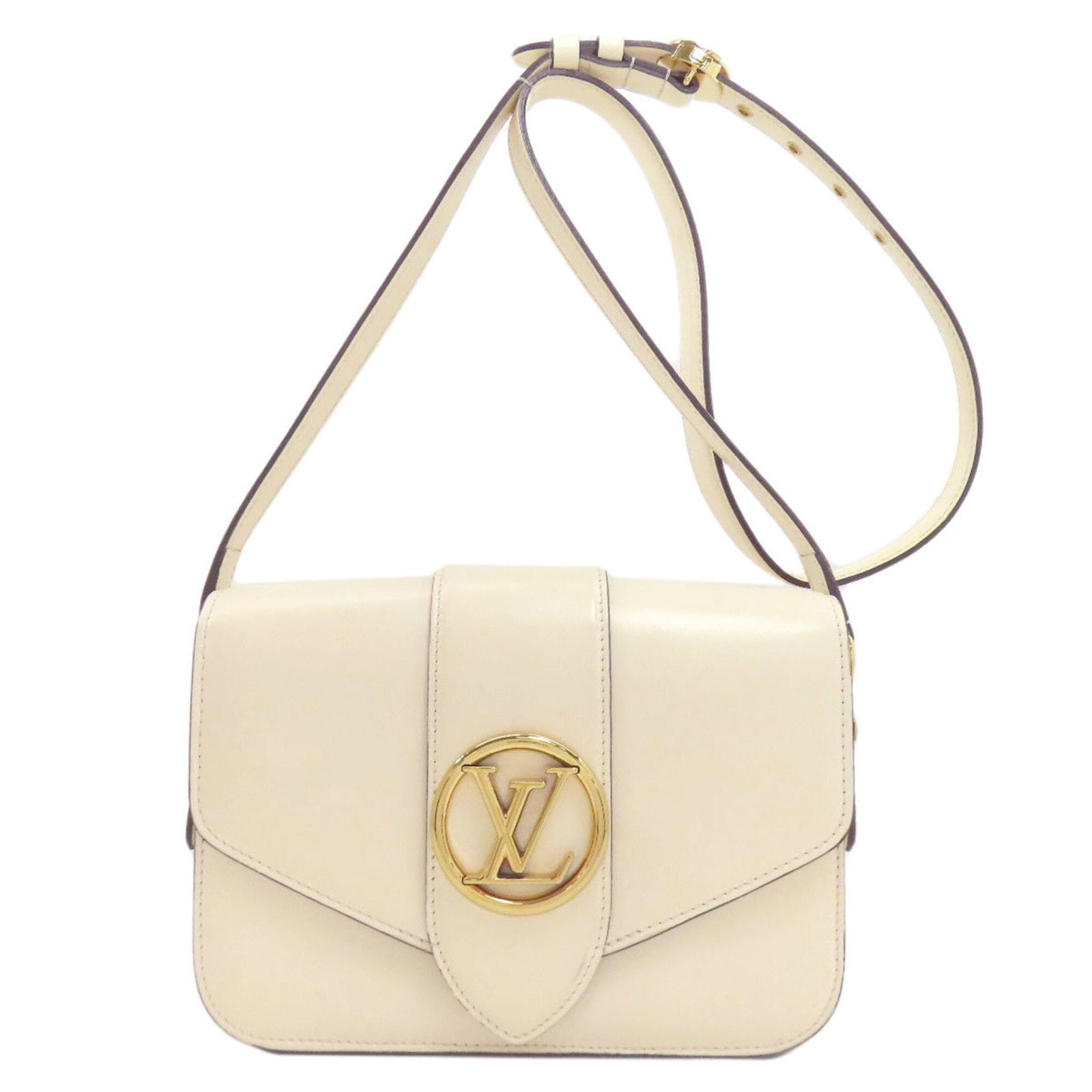 Shoulder Bag Leather Louis Vuitton: Shoulder Bag Leather Louis Vuitton The Louis Vuitton shoulder bag is crafted from high-quality beige calf leather, featuring a classic design that exudes timeless elegance. Measuring 16cm x 22.5cm x