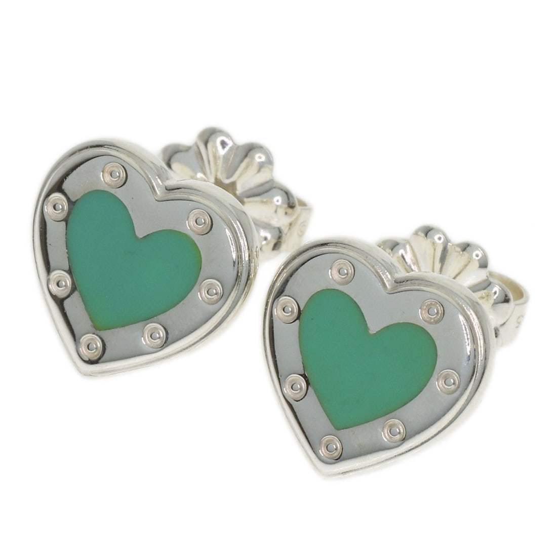 Love Heart Enamel Earring Return Silver Mini Tiffany: Love Heart Enamel Earring Return Silver Mini Tiffany The Love Heart Enamel Earring Return Silver Mini Tiffany features a striking silver design with no stone. This miniature earring showcases a