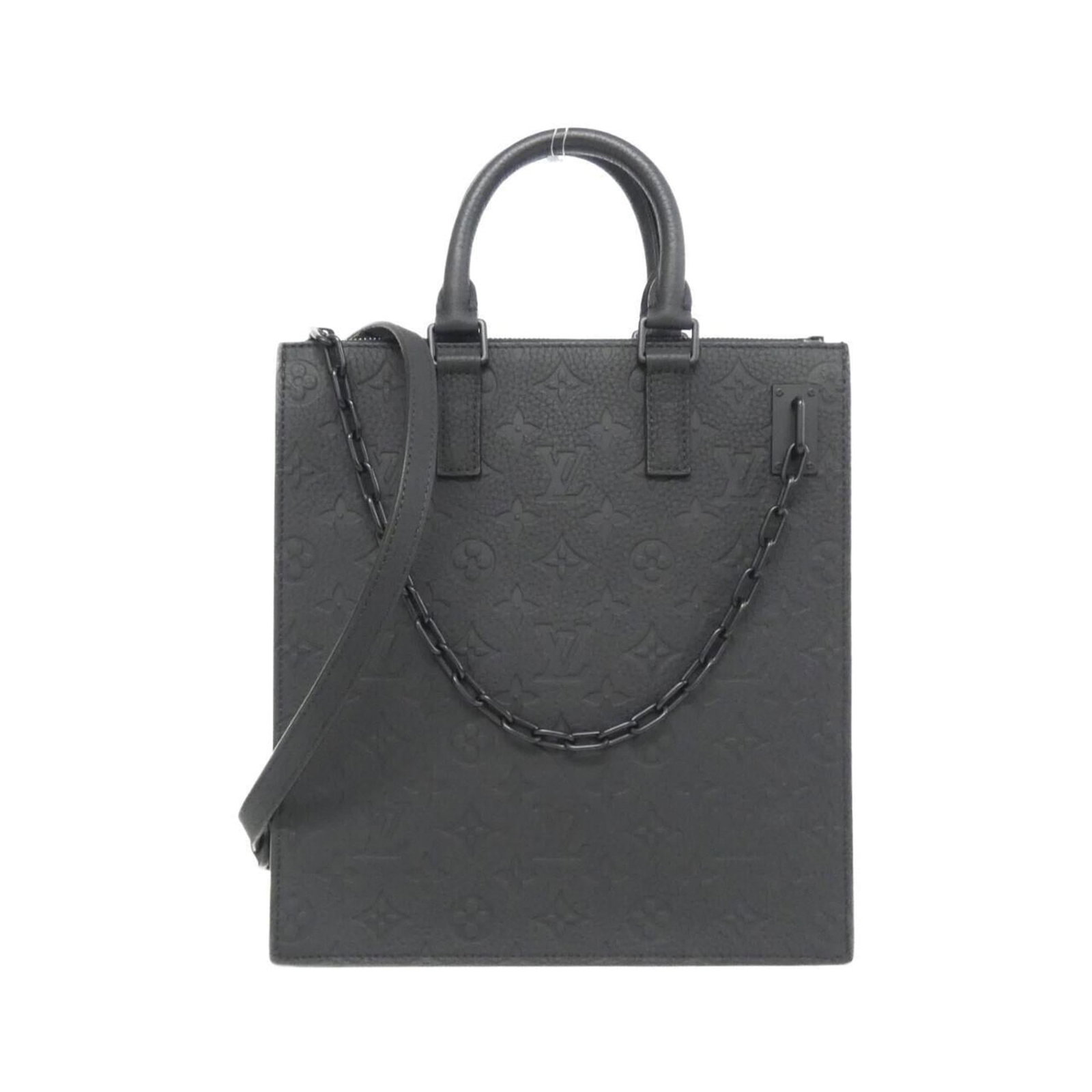 Handbag Leather Louis Vuitton: Handbag Leather Louis Vuitton Black Calf Leather Louis Vuitton Taurillon Handbag with 26cm Handle and Adjustable Strap Length. This luxurious handbag features high-quality leather construction and a