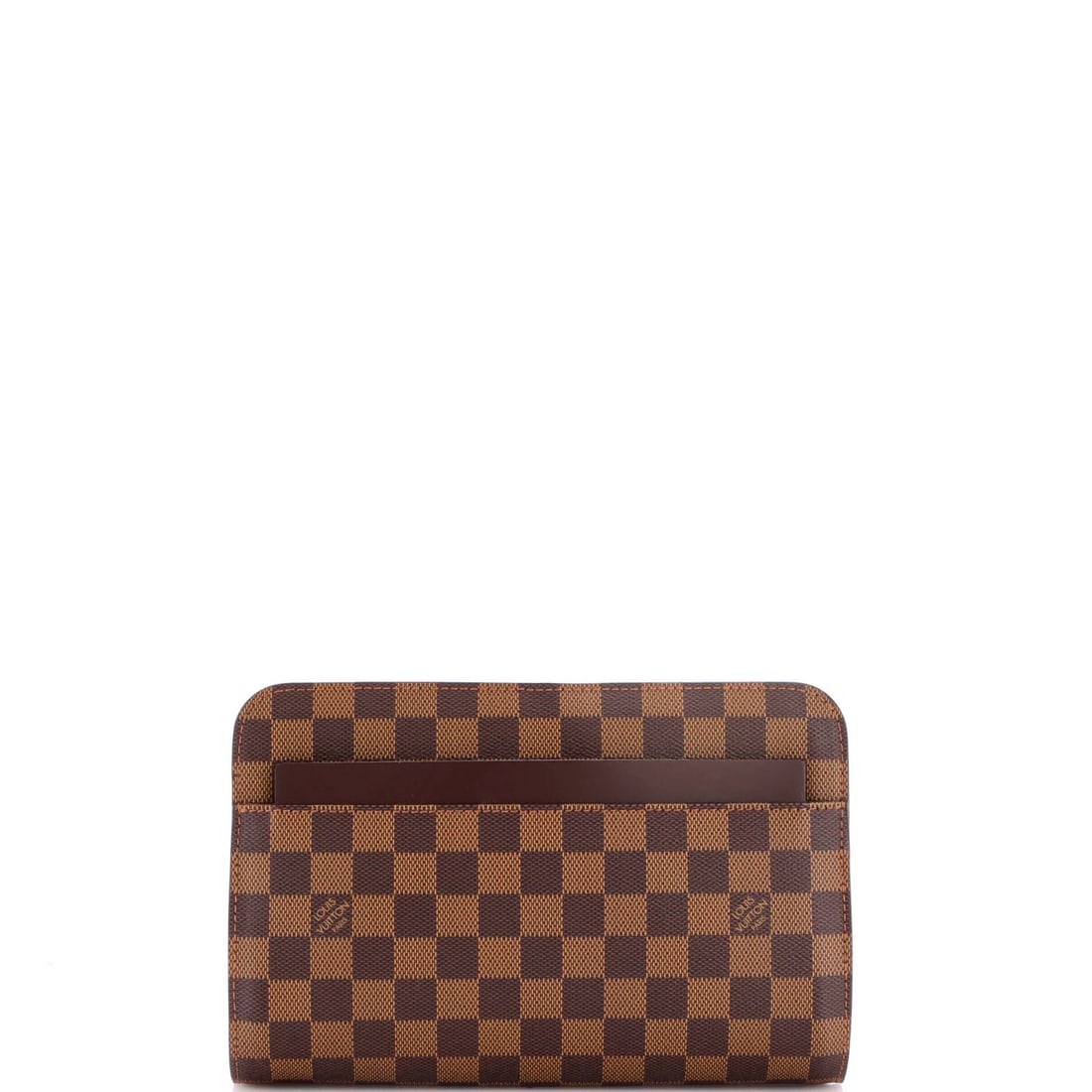 Saint Louis Pochette Damier Vuitton: Saint Louis Pochette Damier Vuitton The Saint Louis Pochette Damier Vuitton is a classic brown canvas coated clutch from Louis Vuitton, featuring a timeless damier pattern. With its gold hardware and
